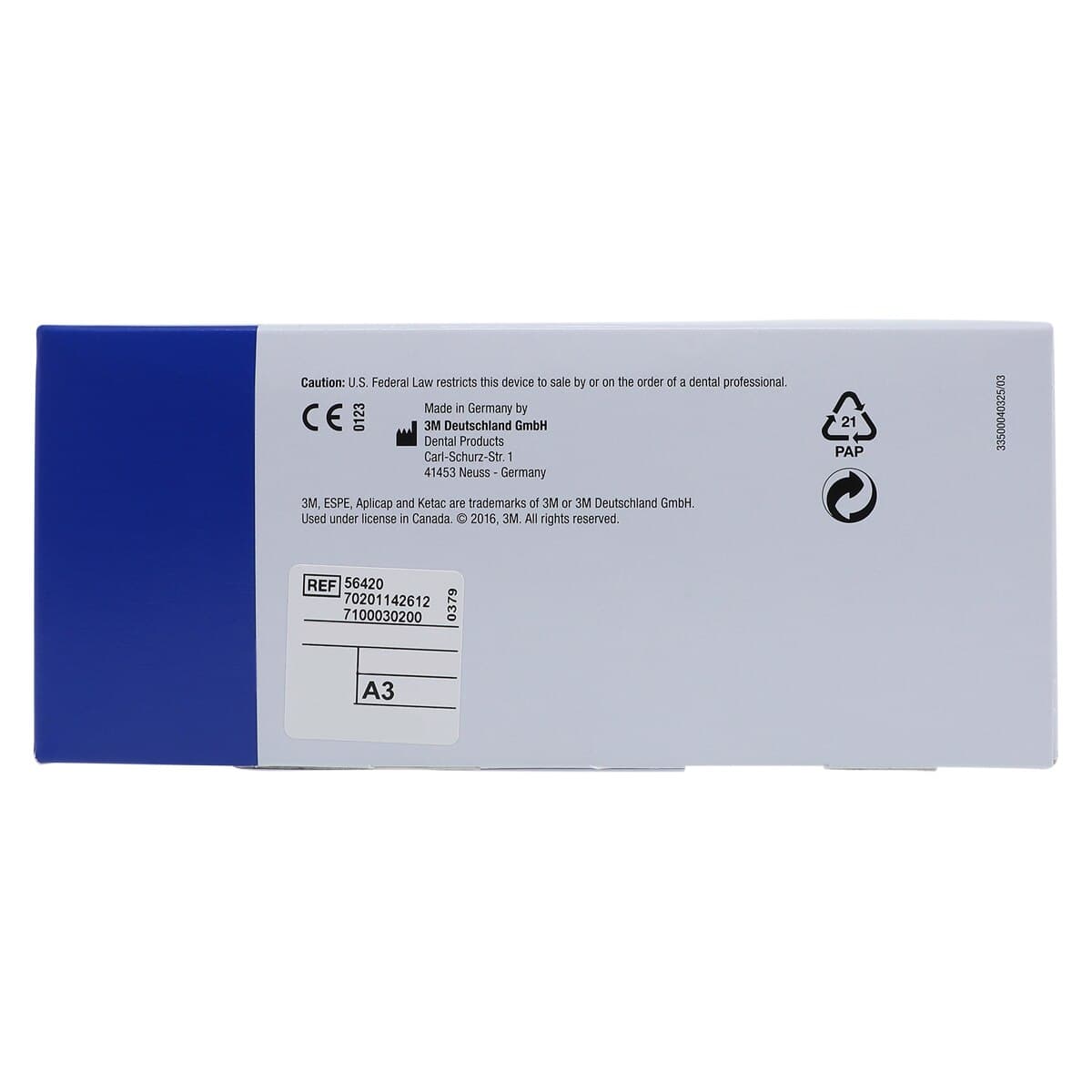 3M Ketac Molar Aplicap Glass Ionomer Restorative, Shade A3, Self-Cure, Capsule Refill, 50/Pk, 56420 thumbnail 7