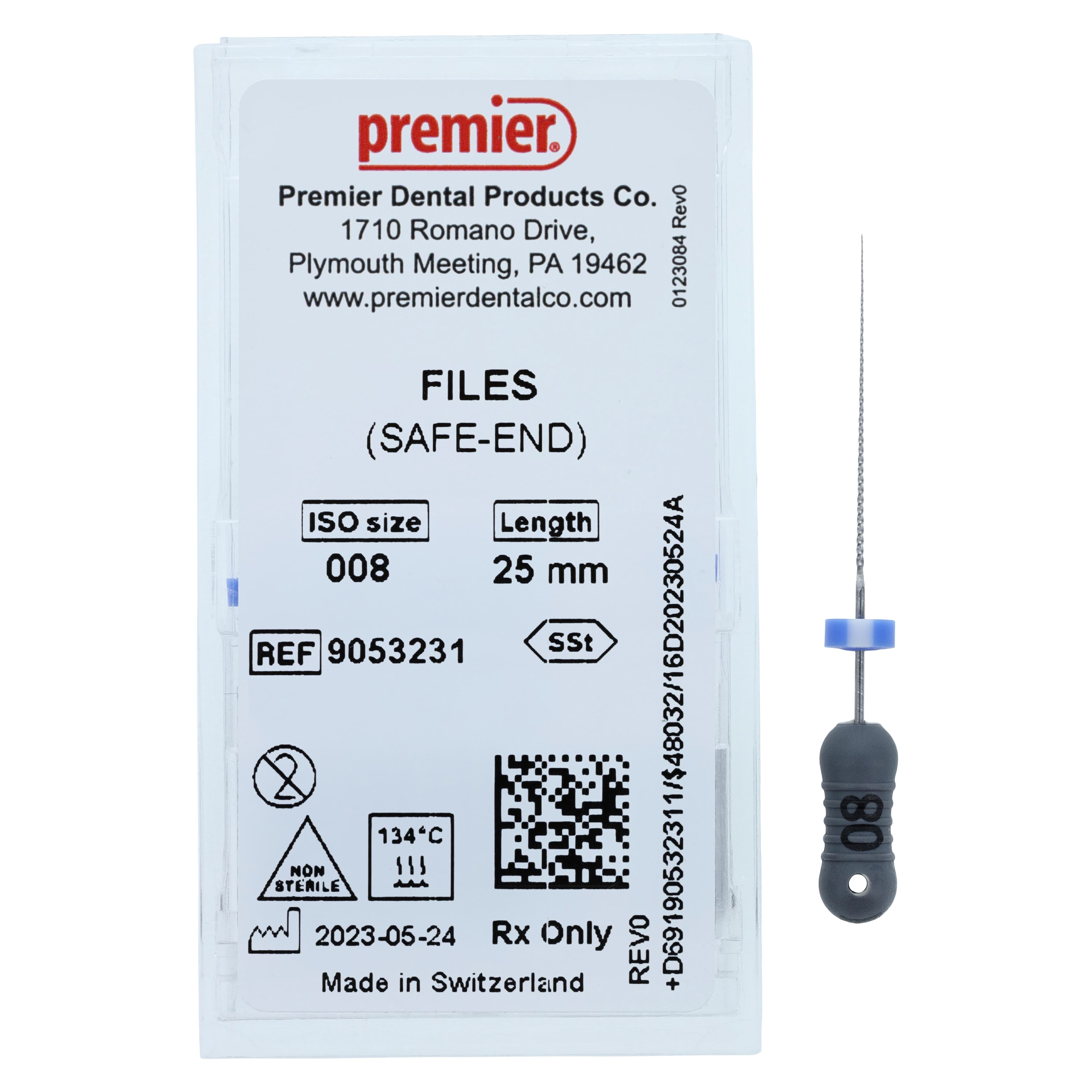 Premier K-Files 25mm #08 (Gray), Stainless Steel, 6/Pk, 9053231 thumbnail 4