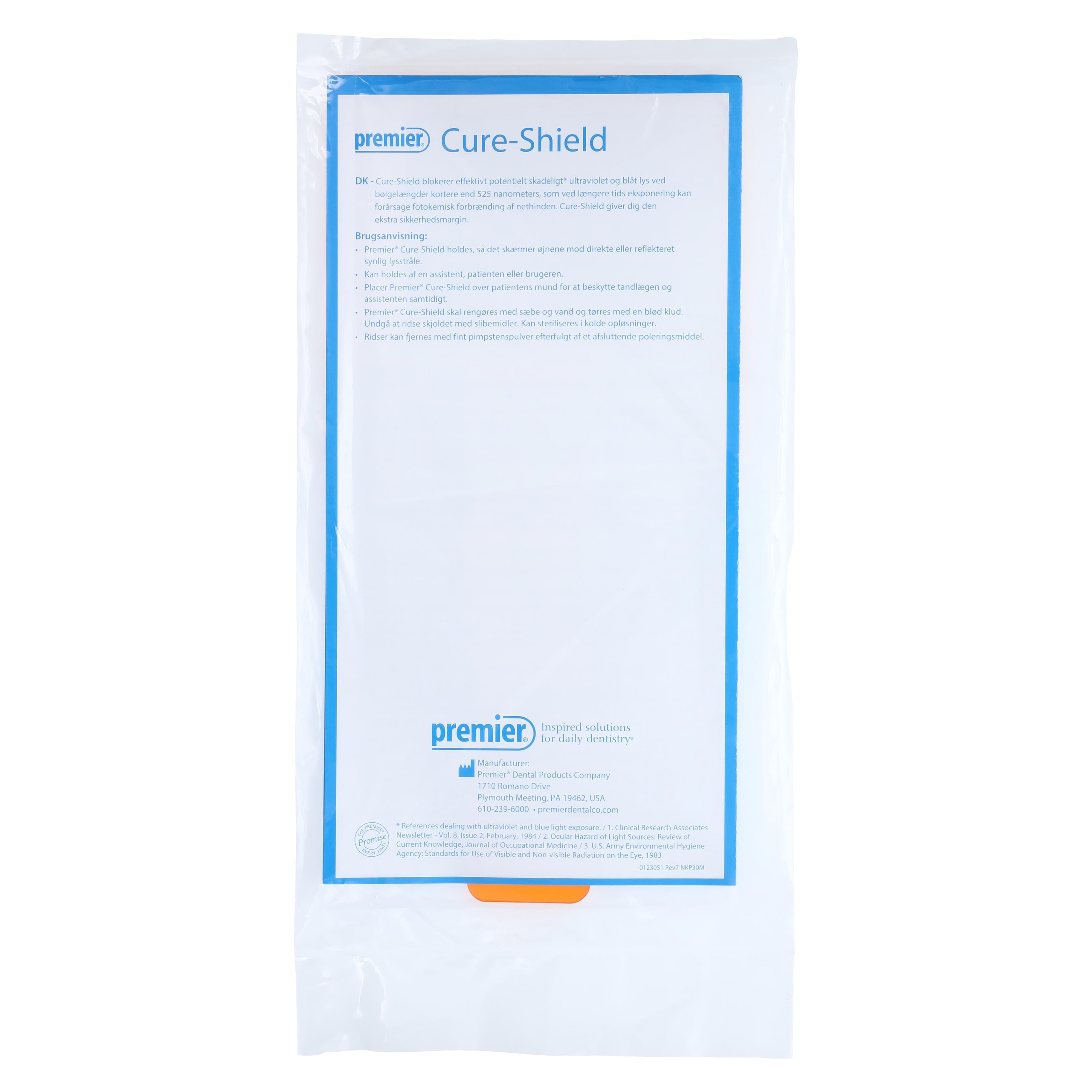 Premier Cure-Shield Hand-Held Light Shield, 5" Square with Handle, 9006166 thumbnail 2