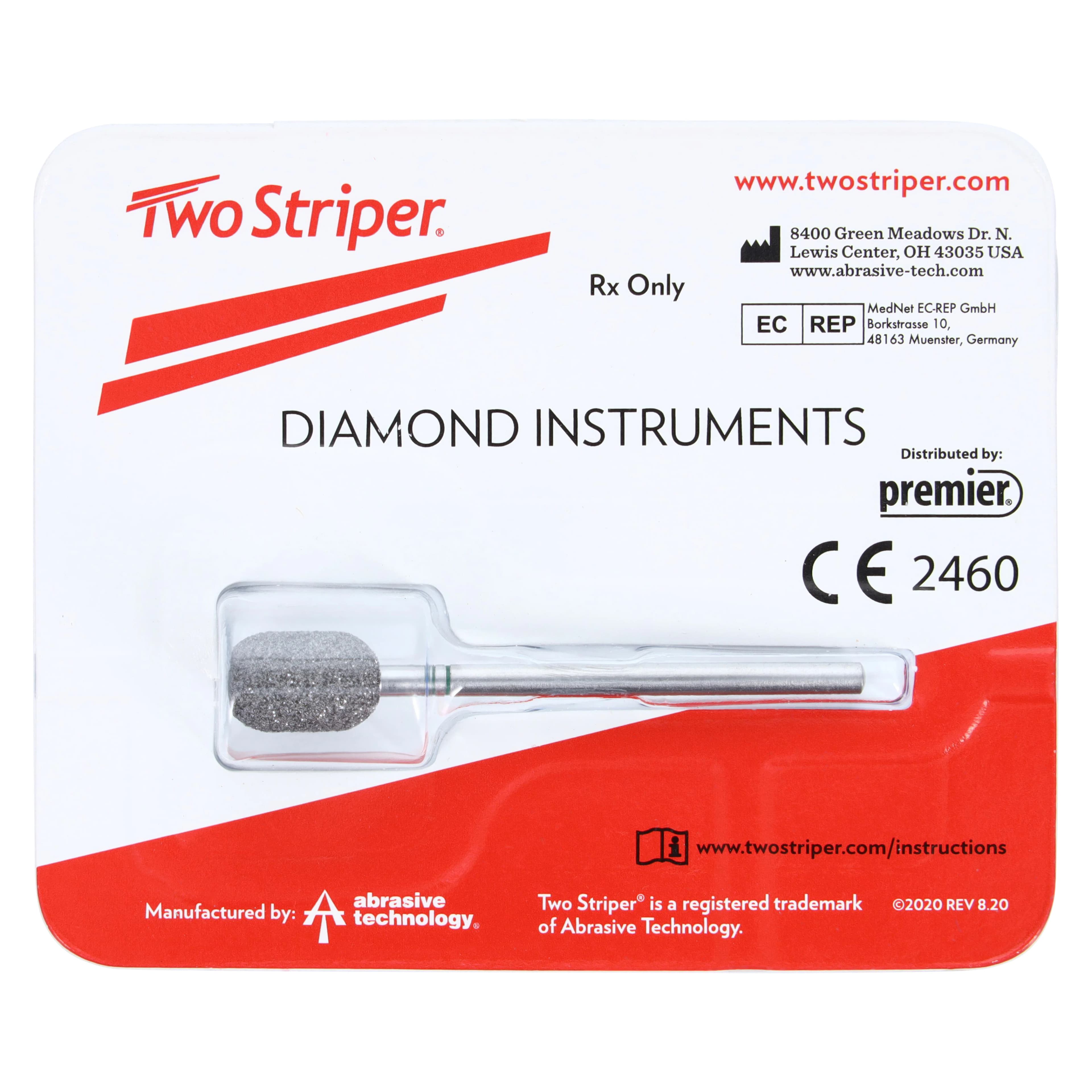 Diam Podiatry Bur SS D-2, PBS Diamond Bur, 3/32" Barrel - Diam Podiatry Bur SS D-2 - Image 1