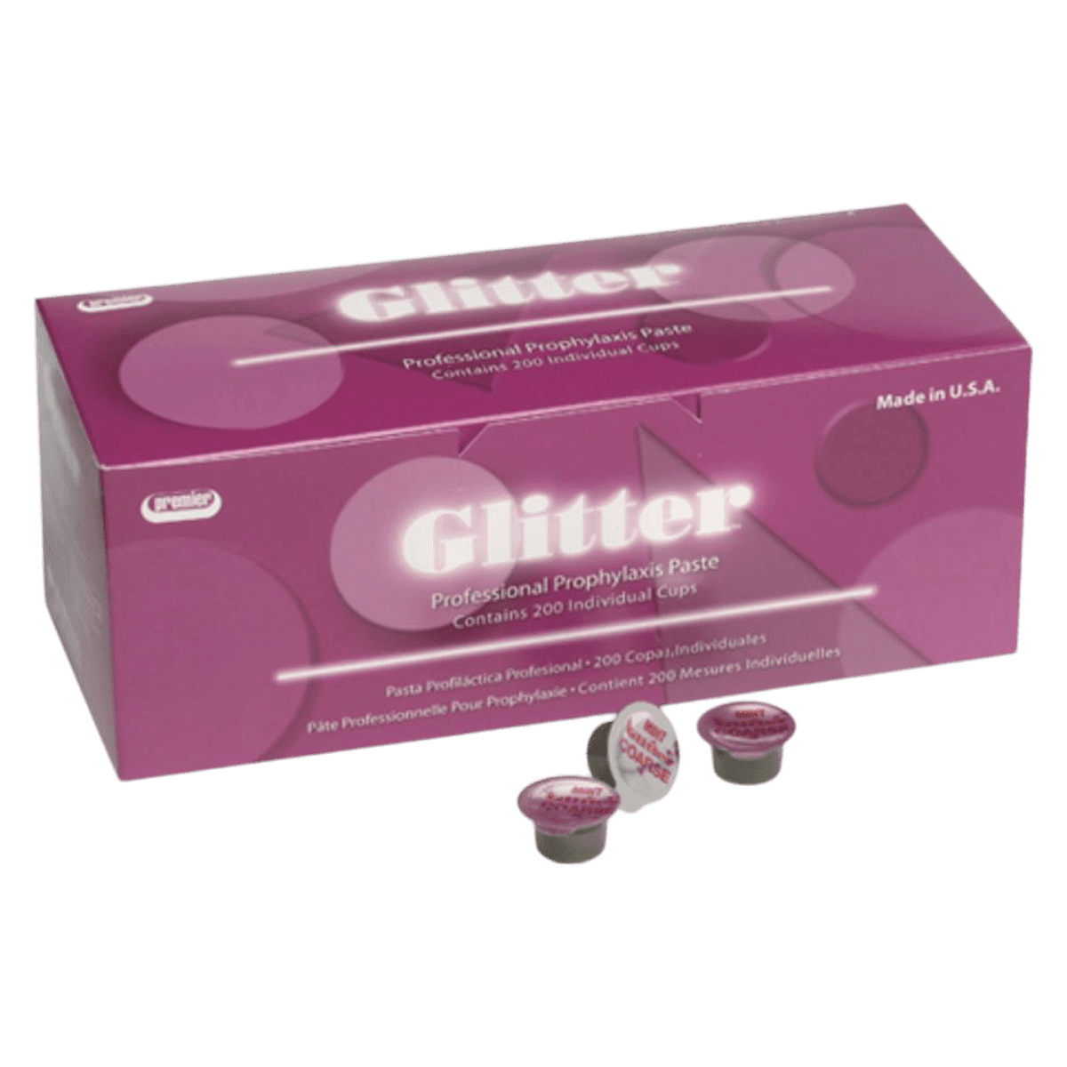 Glitter Prophy Paste, Medium Grit, Cherry, with Fluoride, Unit Dose Cups, 200/Box, 9007412 thumbnail 2