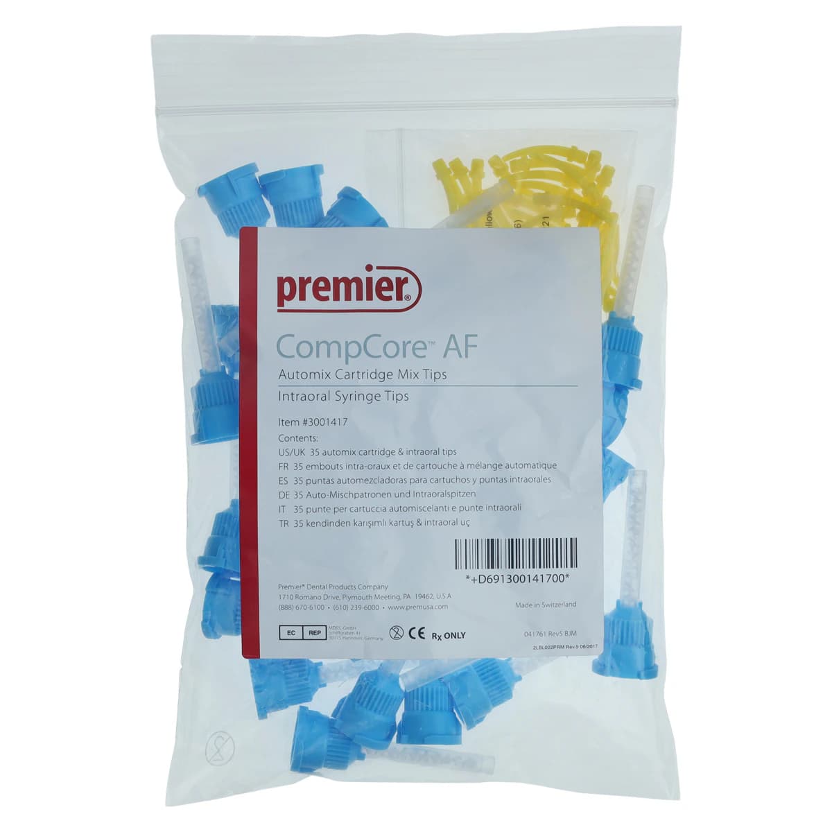 CompCore AF Cartridge Mixing Tips & Intraoral Tips, 35 Each/Pk, 3001417 - CompCore AF, HP Mixing Tips, Temporary Crown & Bridge Material with Intra-Oral Tips, 1:1, Light Blue, 35/Pk, 3001417 - Image 1