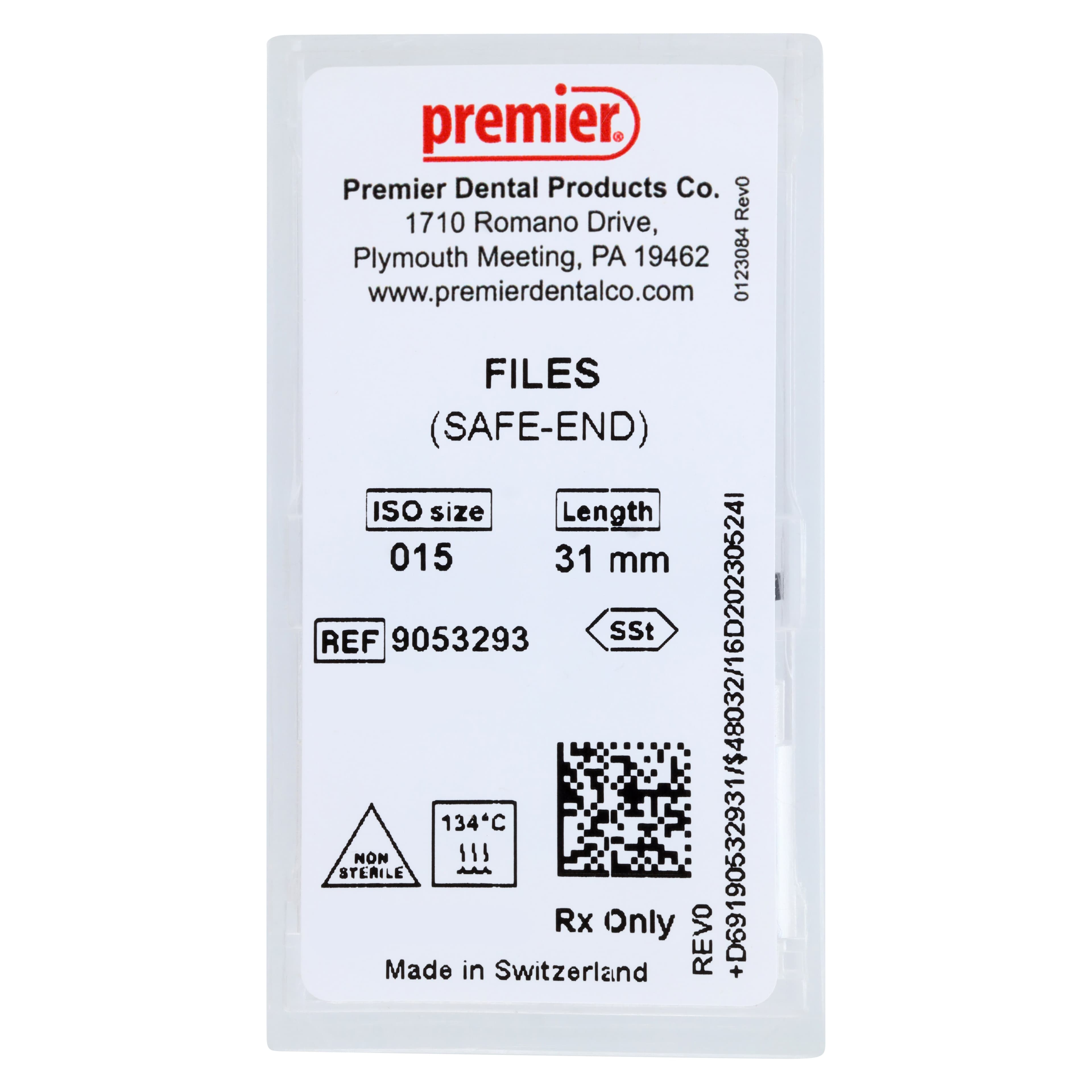 Premier K-Files, Stainless Steel, 31mm, Size #15 (White), 6/Pk, 9053293 thumbnail 5