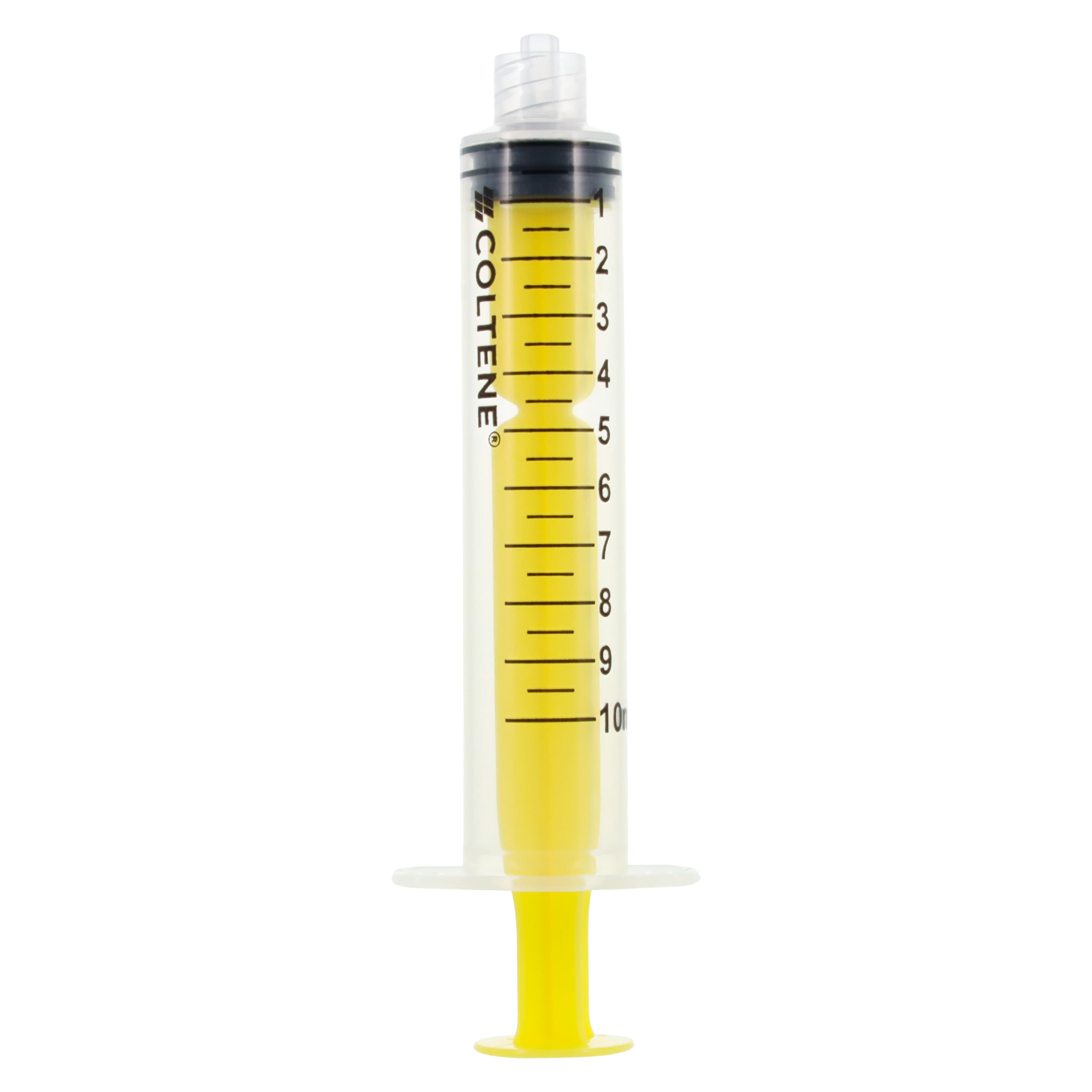 CanalPro Color Luer Lock Syringe, 10 mL, Yellow, Latex-Free, Disposable, 50/Box, 60011175 thumbnail 3