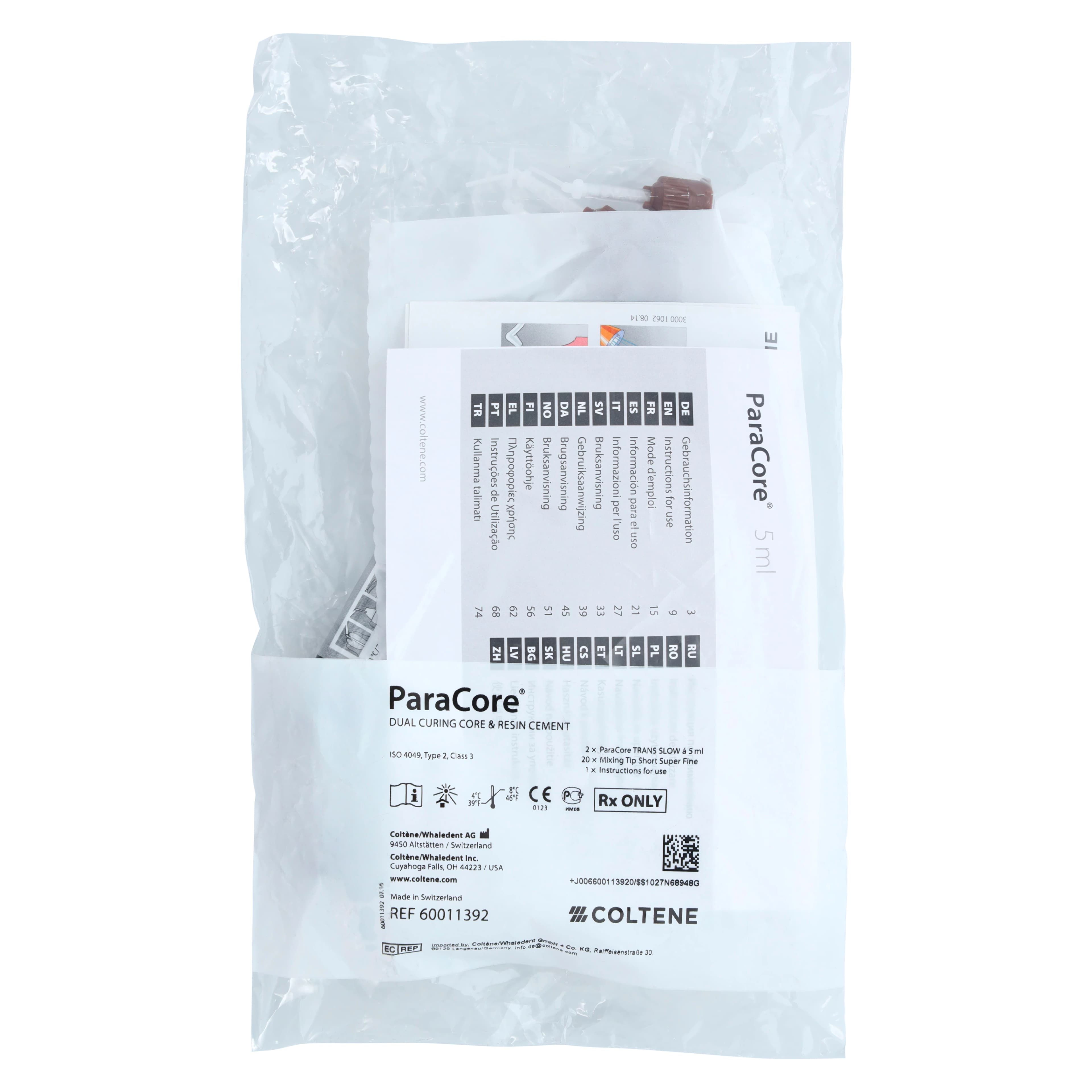 ParaCore Automix Dual-Cure Core Build-Up Material, Slow Set, Translucent, 5 mL Syringe Refill, 2/Pk, 60011392 thumbnail 5