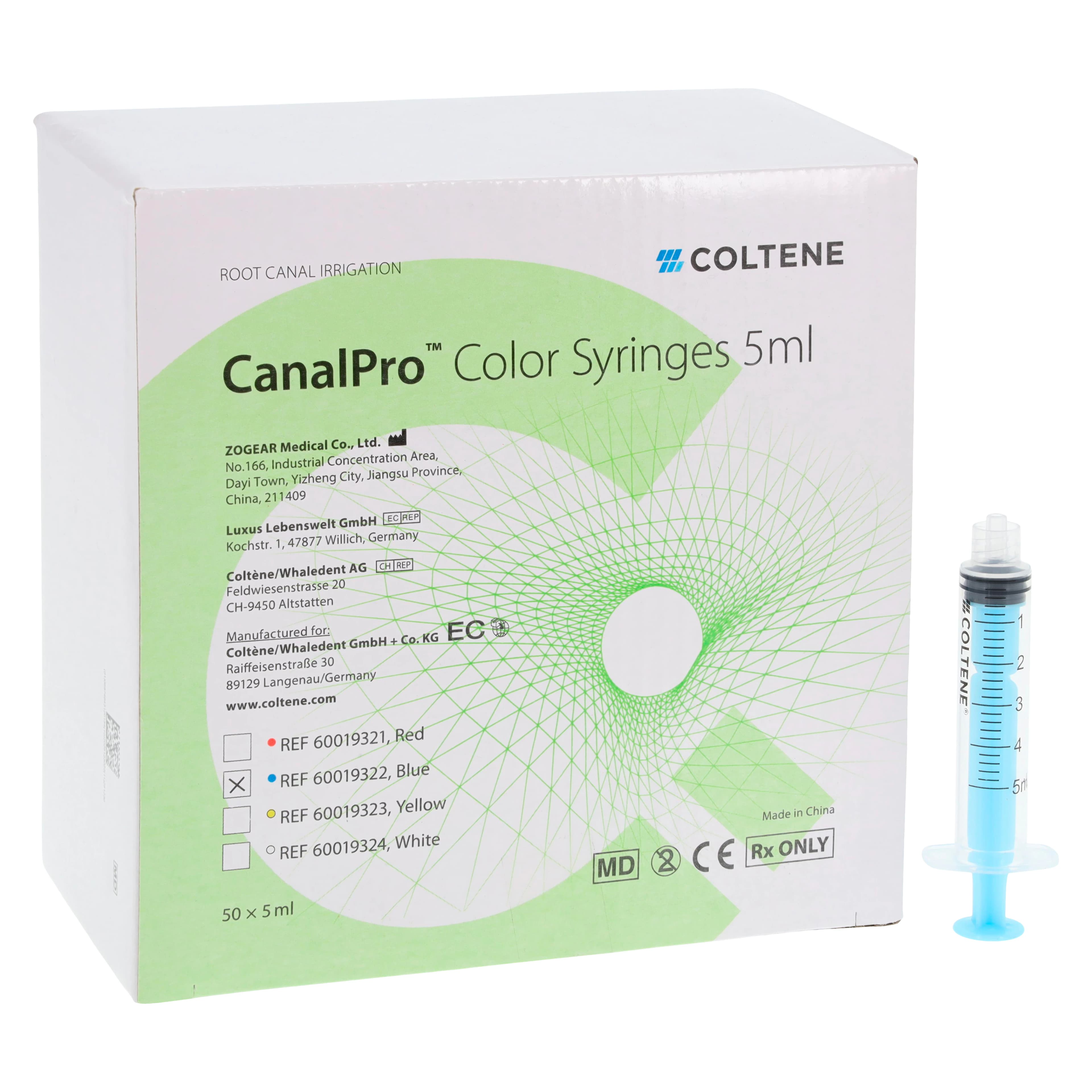 CanalPro Color Syringes, Luer Lock, 5 mL, Blue, Disposable, Latex-Free, 50/Pk, 60019322 thumbnail 2
