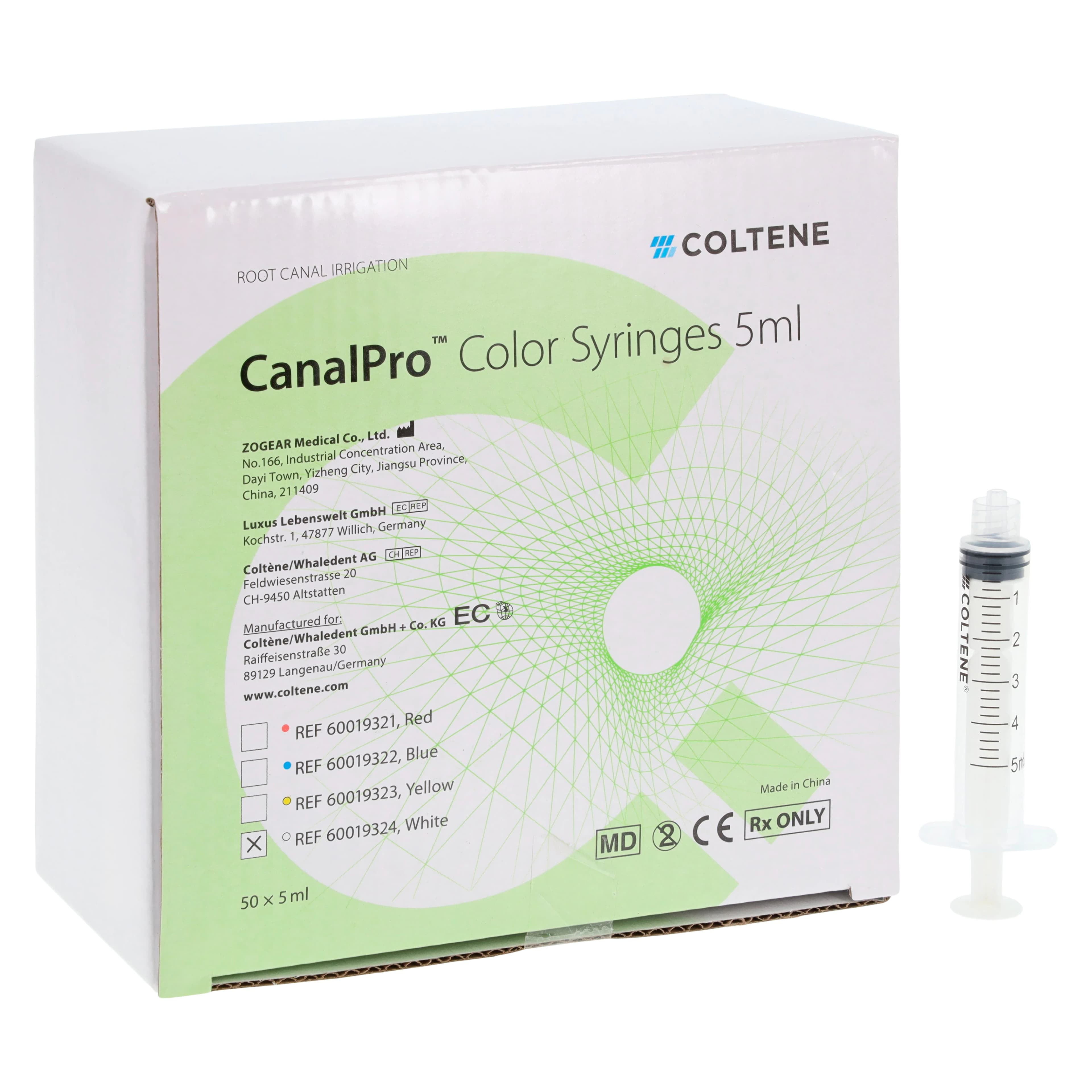 CanalPro™ White Luer Lock Color Syringe, 5 mL, 50/Box, 60019324 thumbnail 3