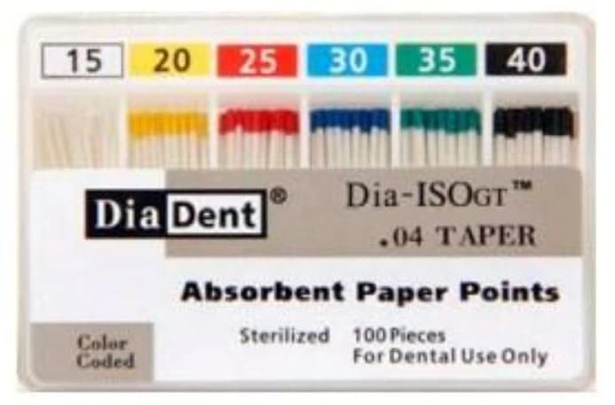 Hygenic Greater Taper Absorbent Paper Points, .04 Taper, Size #20, Yellow, Sterile, 144/Box (WDT-60019127) - Greater Taper Paper Points .04 - Image 1