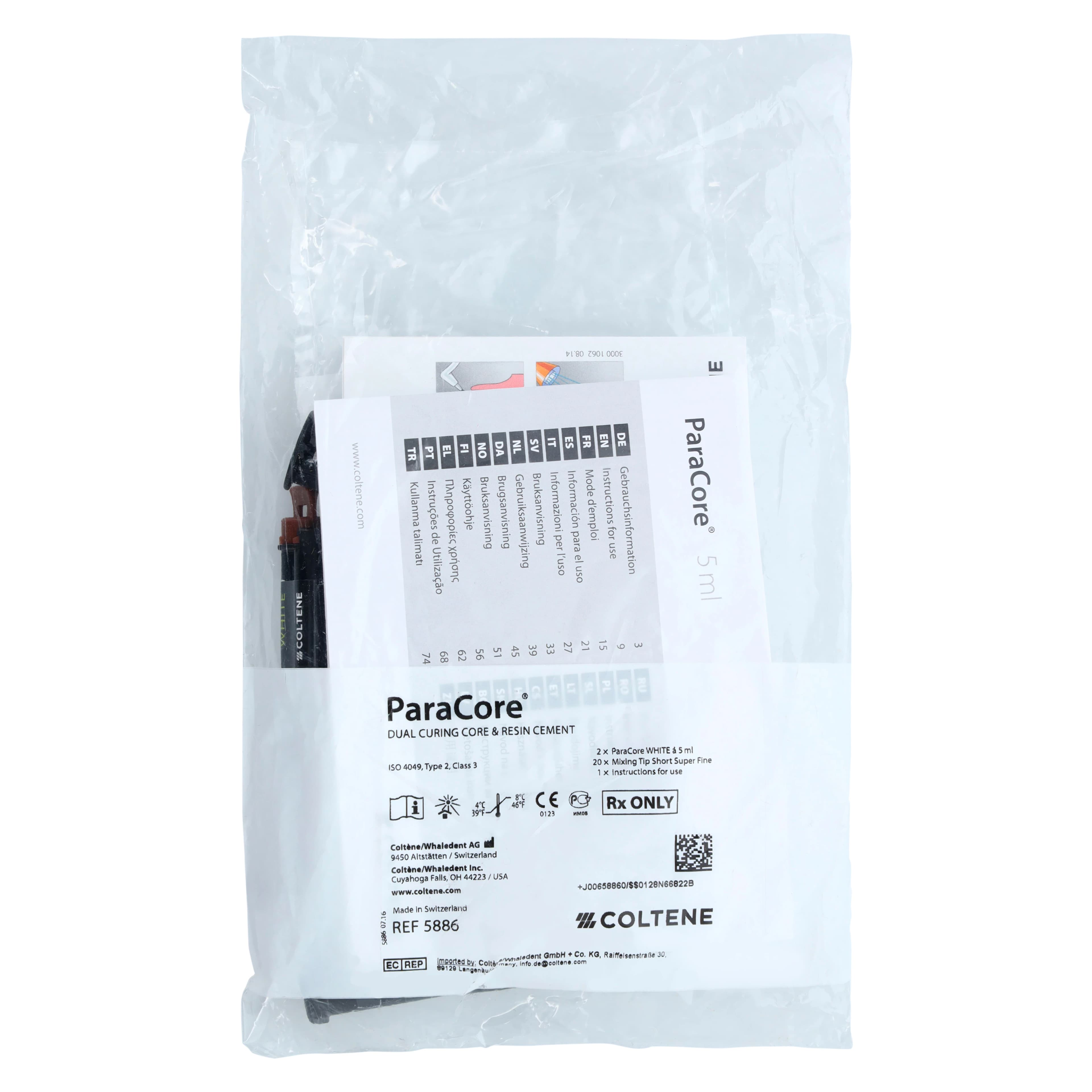ParaCore Automix Dual-Cure Core Build-Up Material, White, 5 ml Syringe Refill, 2 Syringes + 20 Mixing Tips, C5886 thumbnail 5