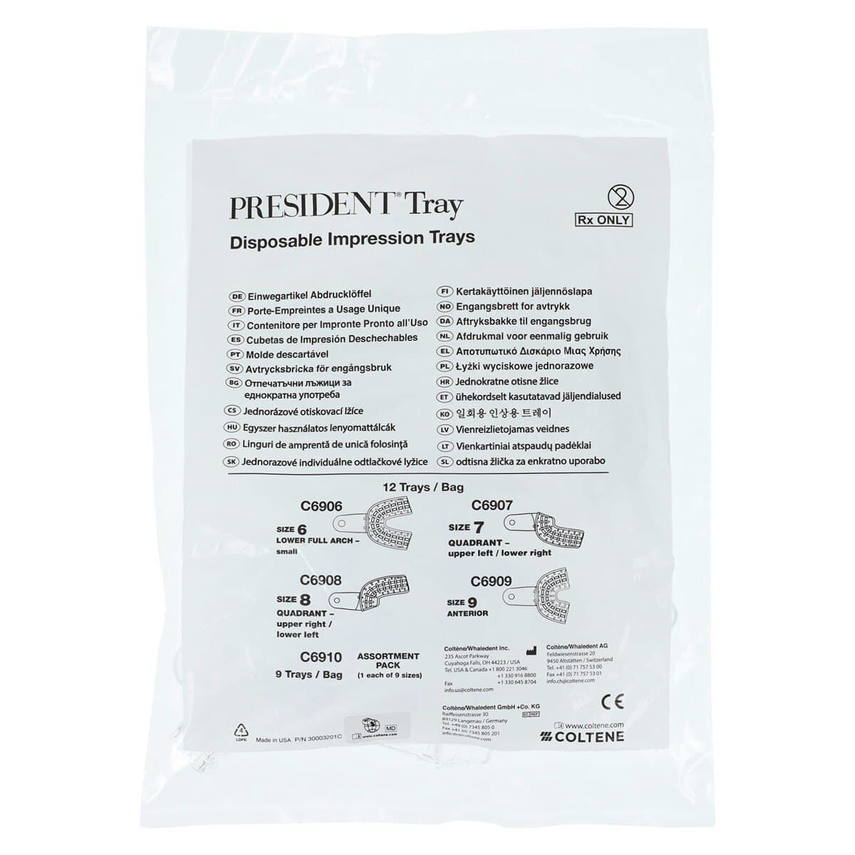 President Disposable Perforated Impression Tray, #8 Upper Right/Lower Left Quadrant, Clear, 12/Pk, C6908 thumbnail 3