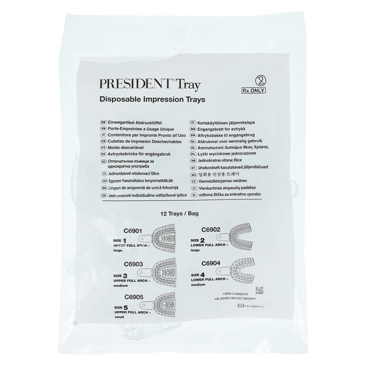 President Disposable Perforated Impression Tray, #8 Upper Right/Lower Left Quadrant, Clear, 12/Pk, C6908 thumbnail 4