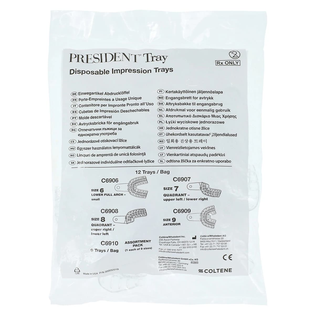 President Disposable Impression Trays #6 Small Lower, Clear, Perforated, 12/Pk, C6906 thumbnail 3