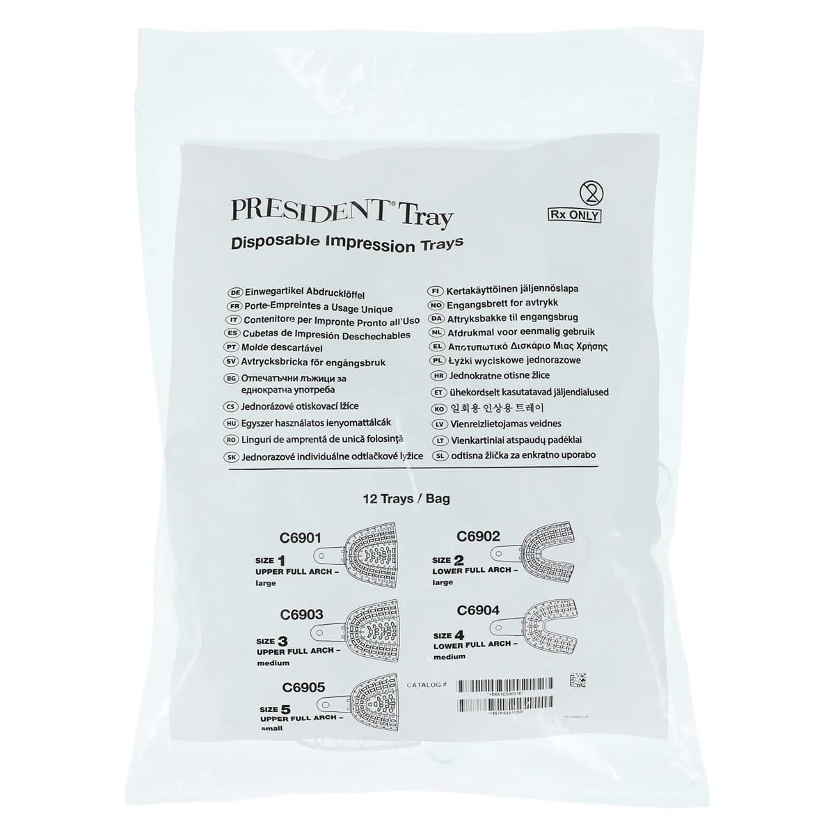 President Disposable Perforated Impression Tray #5 Small Upper, Clear, 12/Pk, C6905 thumbnail 4