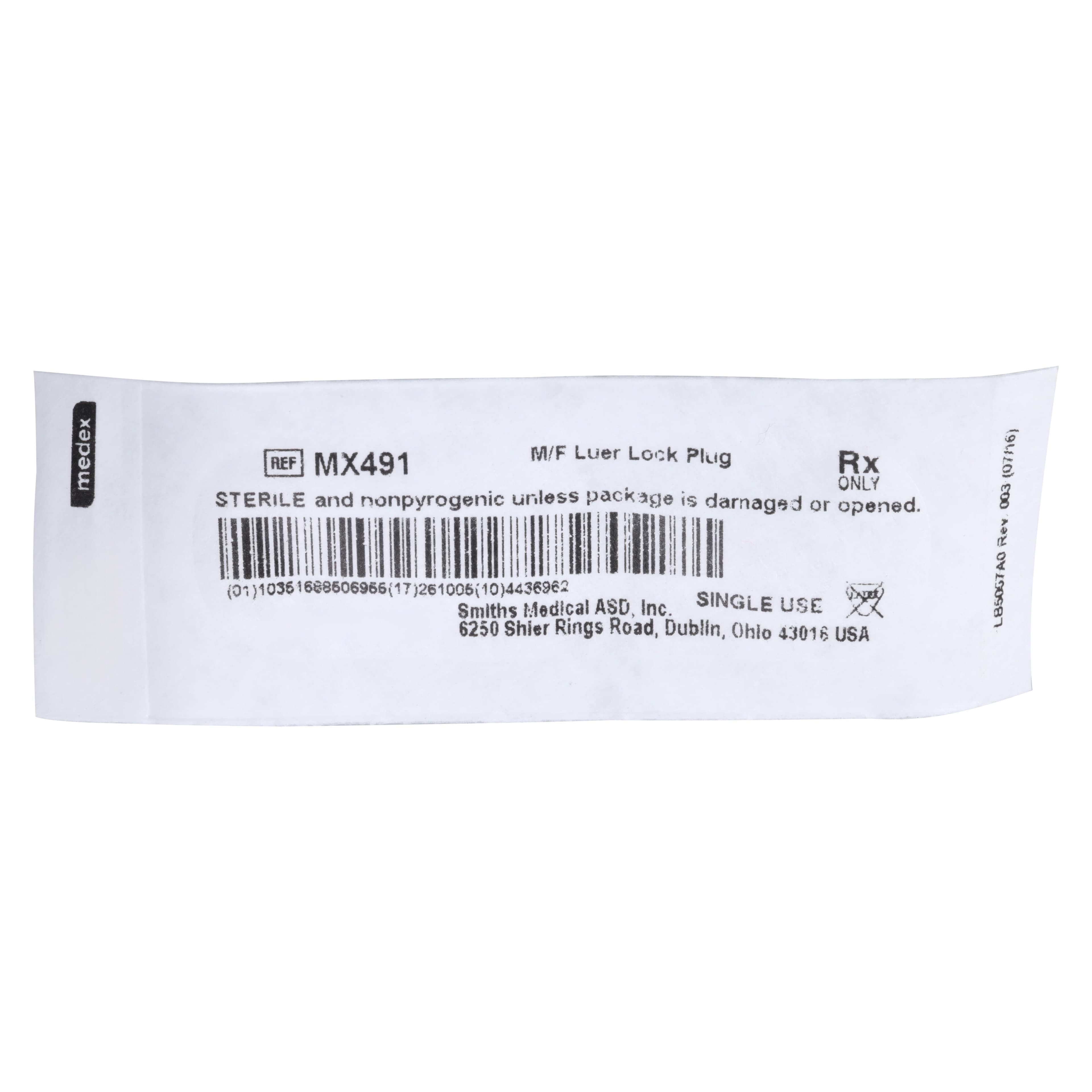 Medex Dual Function Cap, Luer Lock, White, Male/Female, Disposable thumbnail 2
