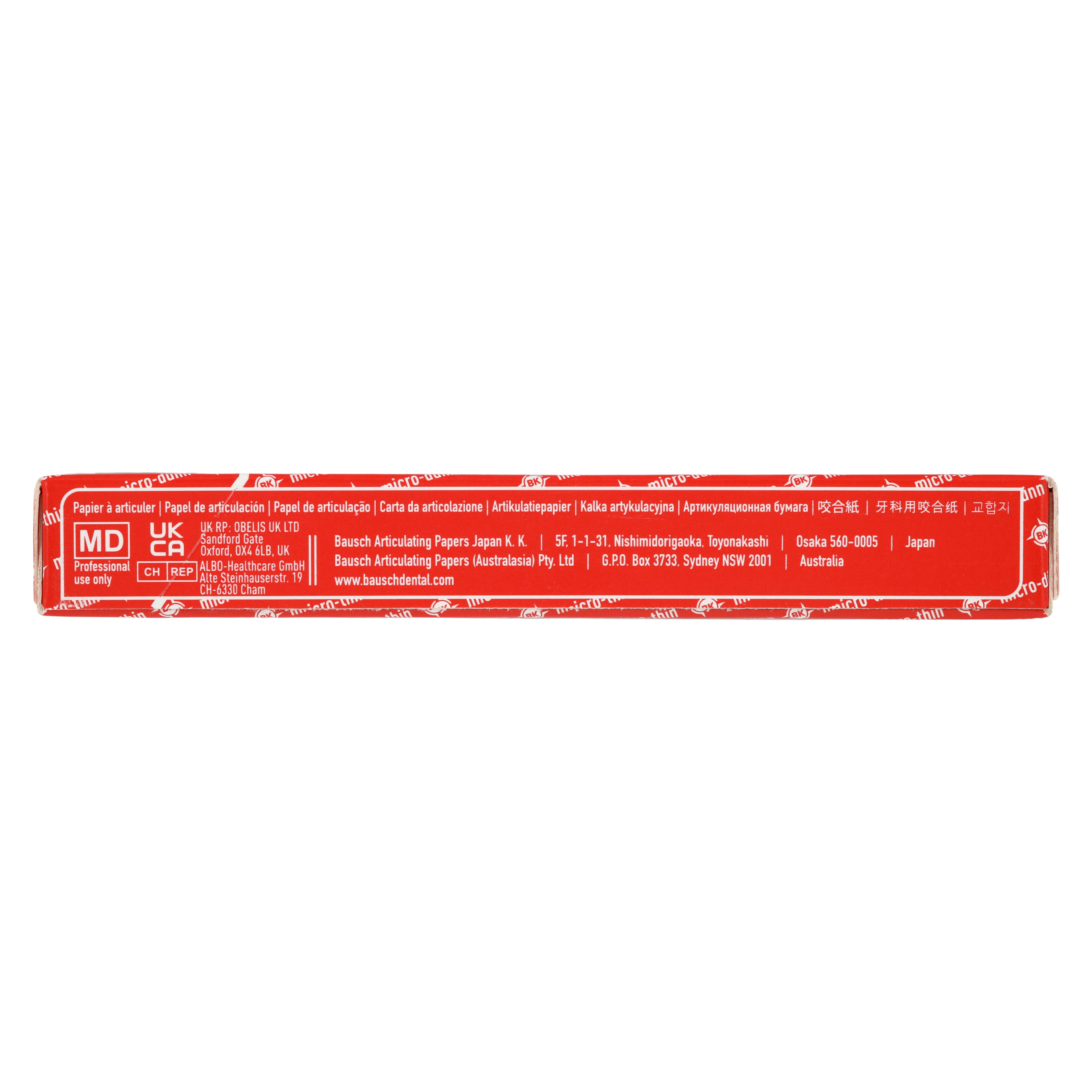Bausch Arti-Check Articulating Paper Strips, Straight Booklets, 104 x 20 mm, 40 Microns, Red, 200/Pk, BK-10 thumbnail 4
