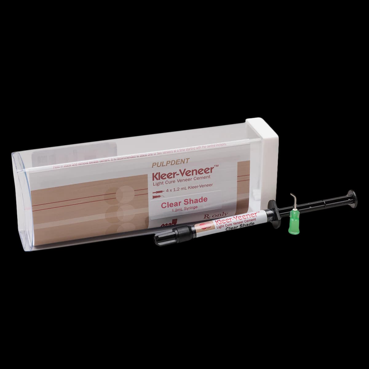 Pulpdent Kleer-Veneer Light Cure Veneer Cement, Clear Shade, 1.2mL Syringe, KV1 - PULPDENT KLEER-VENEER LIGHT CURE VENEER CEMENT KV1 - Image 1