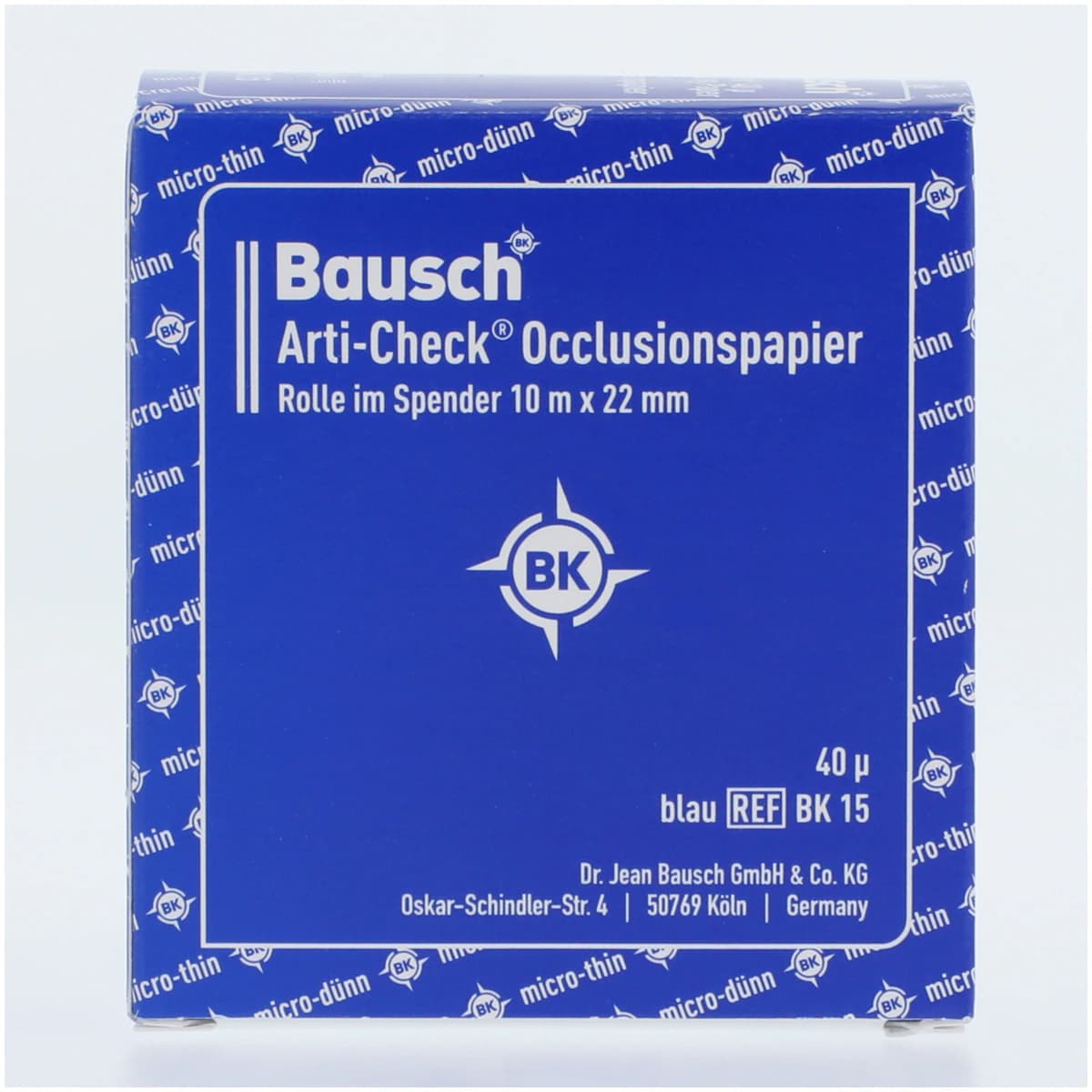 Arti-Check Articulating Paper Roll, with Dispenser, 22 mm x 10 m, 40 microns, Blue, 1/Pk, BK15 thumbnail 2