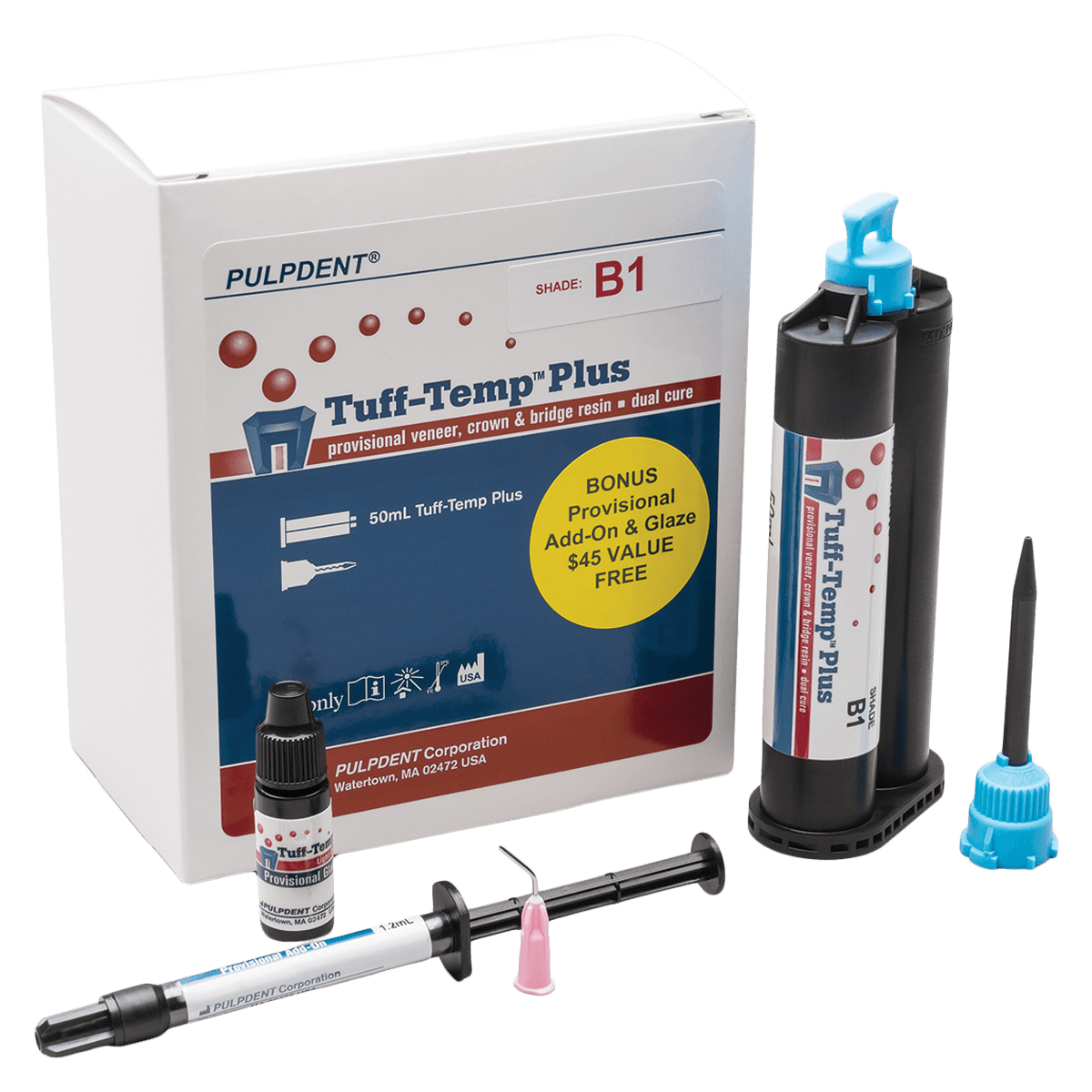 Tuff-Temp Plus Provisional C&B Resin, Shade A1, 50 mL Automix Cartridge Kit, TTPA1 thumbnail 2