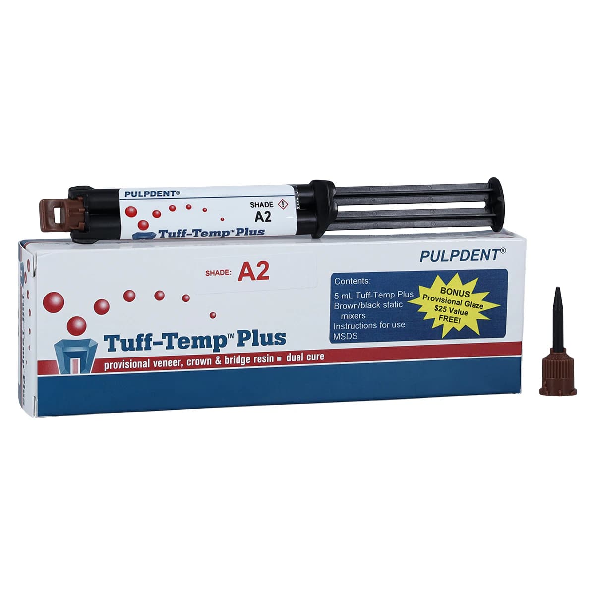 Tuff-Temp Plus Automix Syringe Kit, Shade A2, 5 mL, 1/Pk, TTP5A2 thumbnail 2