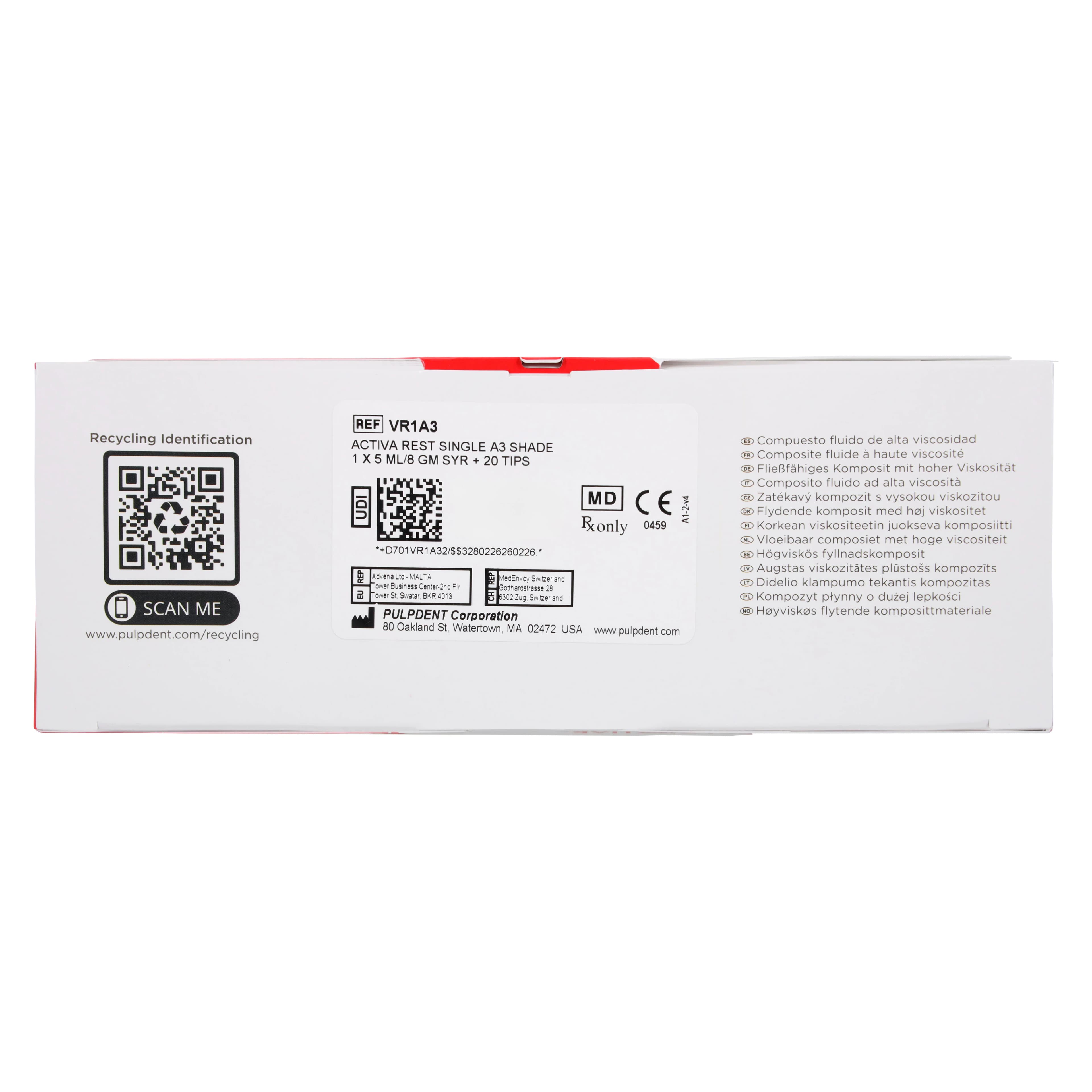 Activa BioActive-Restorative Syringe Refill, A3, 5 mL/8 g, 1 Syringe + 20 Mix Tips, VR1-A3 thumbnail 10