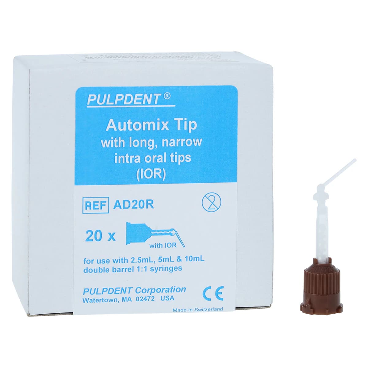 Pulpdent ACTIVA BioACTIVE Automix Tips, Clear, Long Narrow Intraoral Tips, 20/Pk, AD20R thumbnail 2