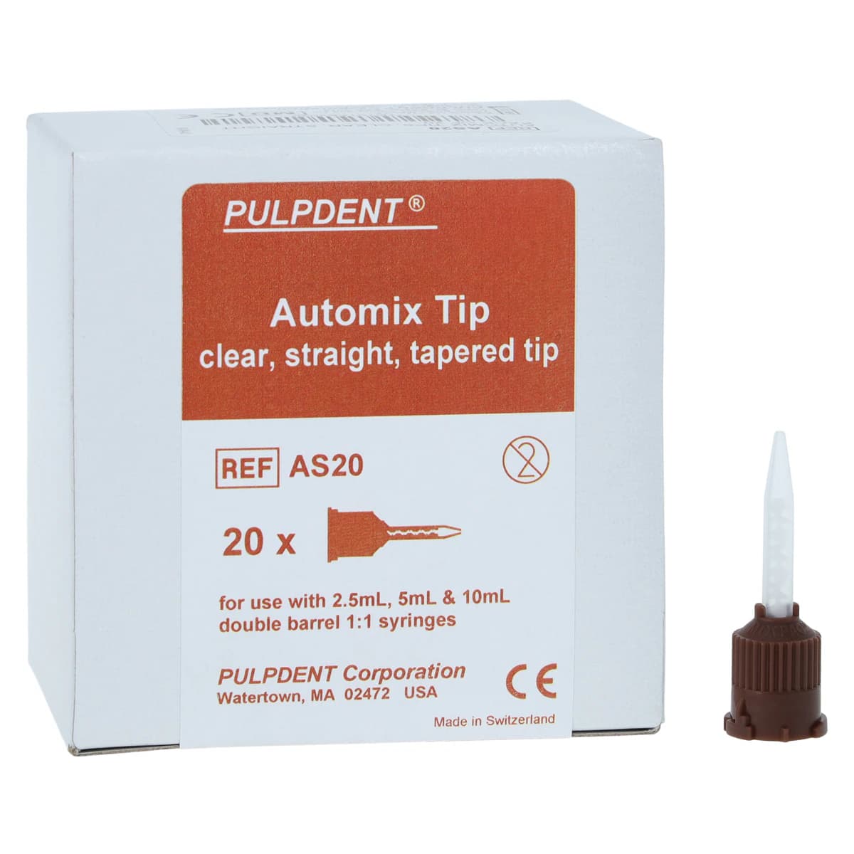 Pulpdent Activa Automix Tips, Clear, Straight, Tapered, 20/Pk, AS20 thumbnail 2