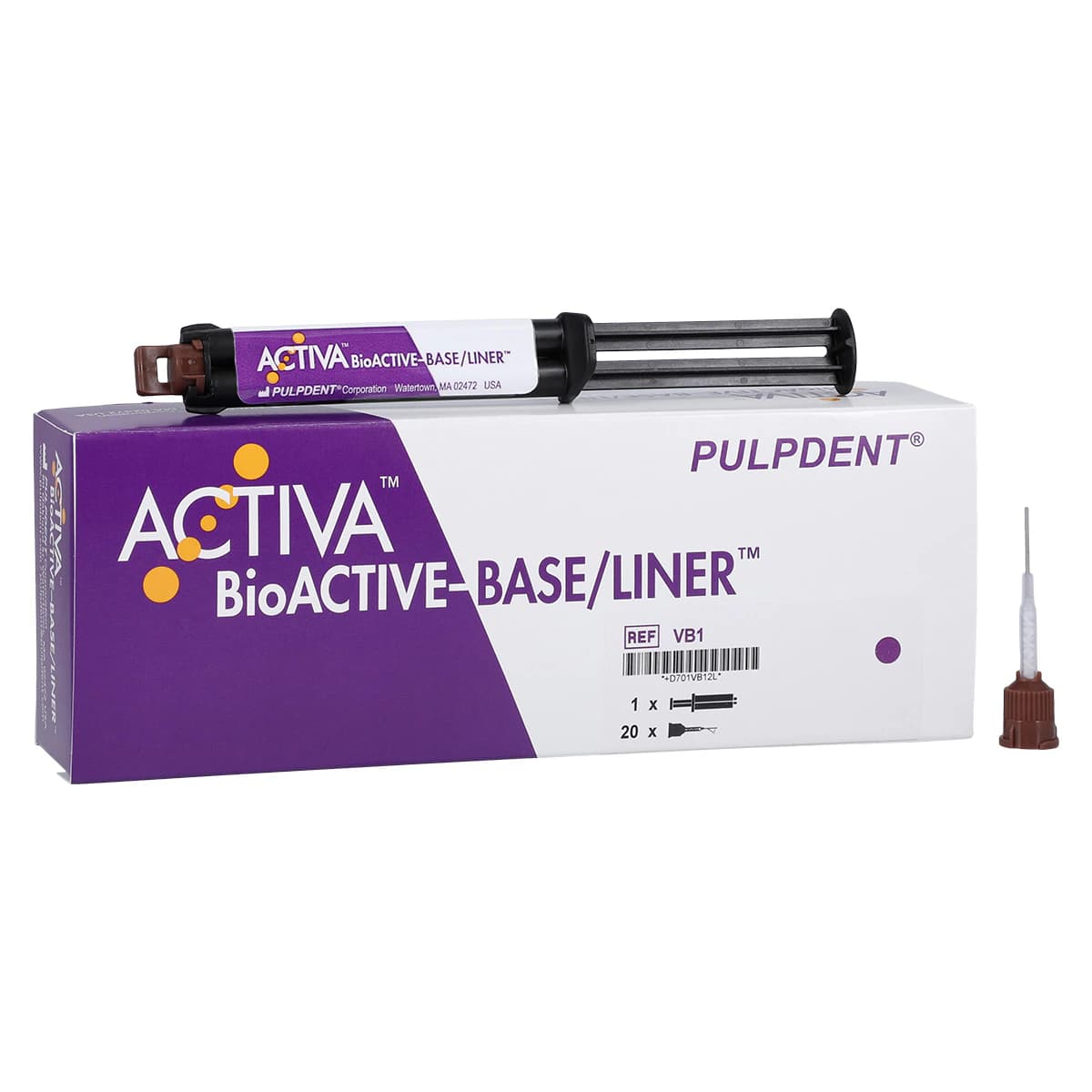 Pulpdent ACTIVA BioACTIVE-Base/Liner, Single Pack, 5 mL/7 g Syringe + 20 Automix Tips, VB1 thumbnail 3