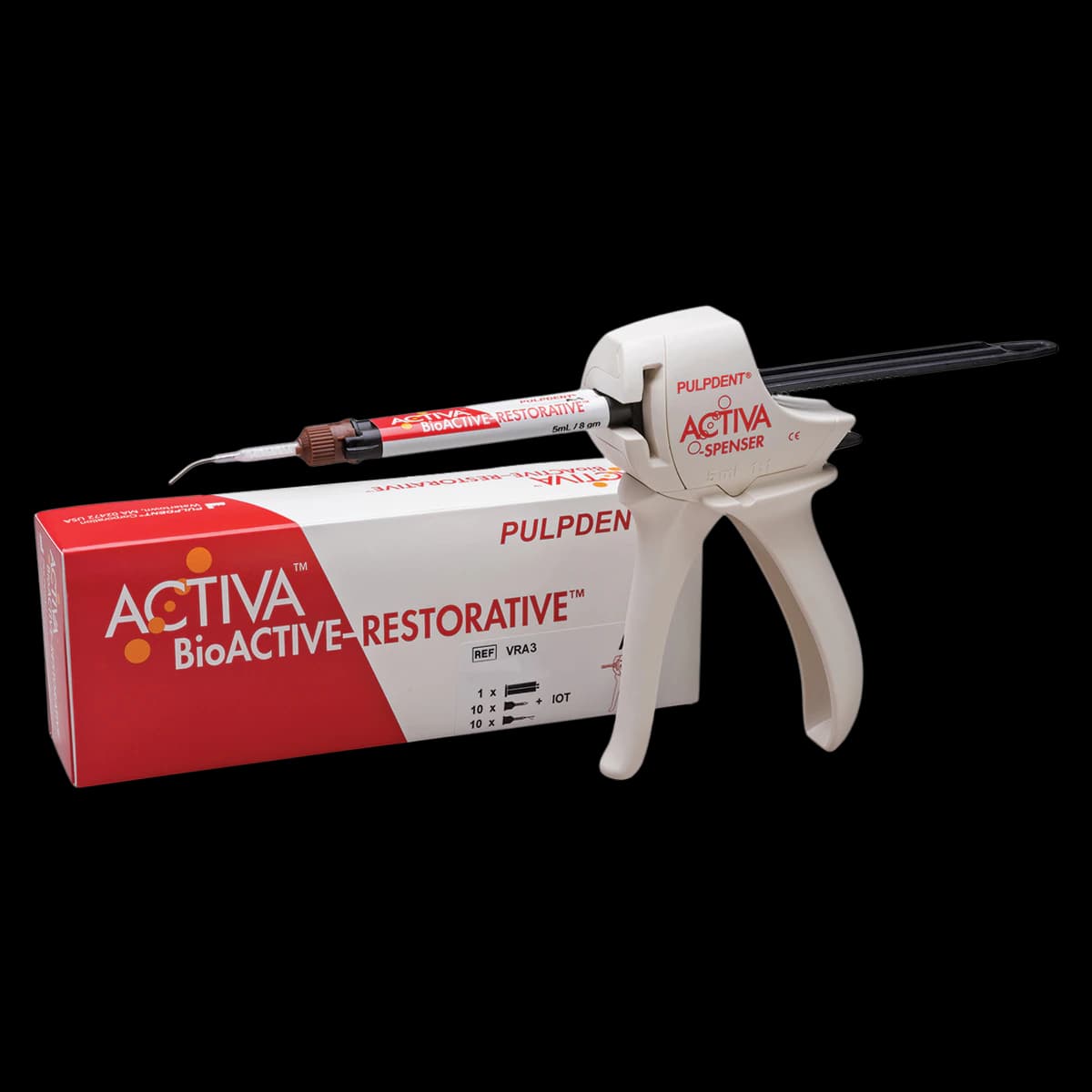 Activa BioACTIVE-RESTORATIVE Starter Kit, Shade A3, 5 mL/8 g Syringe, with ACTIVA-SPENSER and 20 Mixing Tips, VRA3 thumbnail 2
