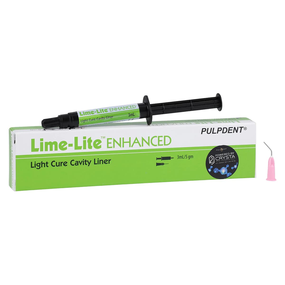 Pulpdent Lime-Lite Enhanced Bioactive Light-Cure Cavity Liner/Base, Syringe Refill, 3 mL (5 g), 1 Syringe + 20 Applicator Tips, LLE3 thumbnail 2