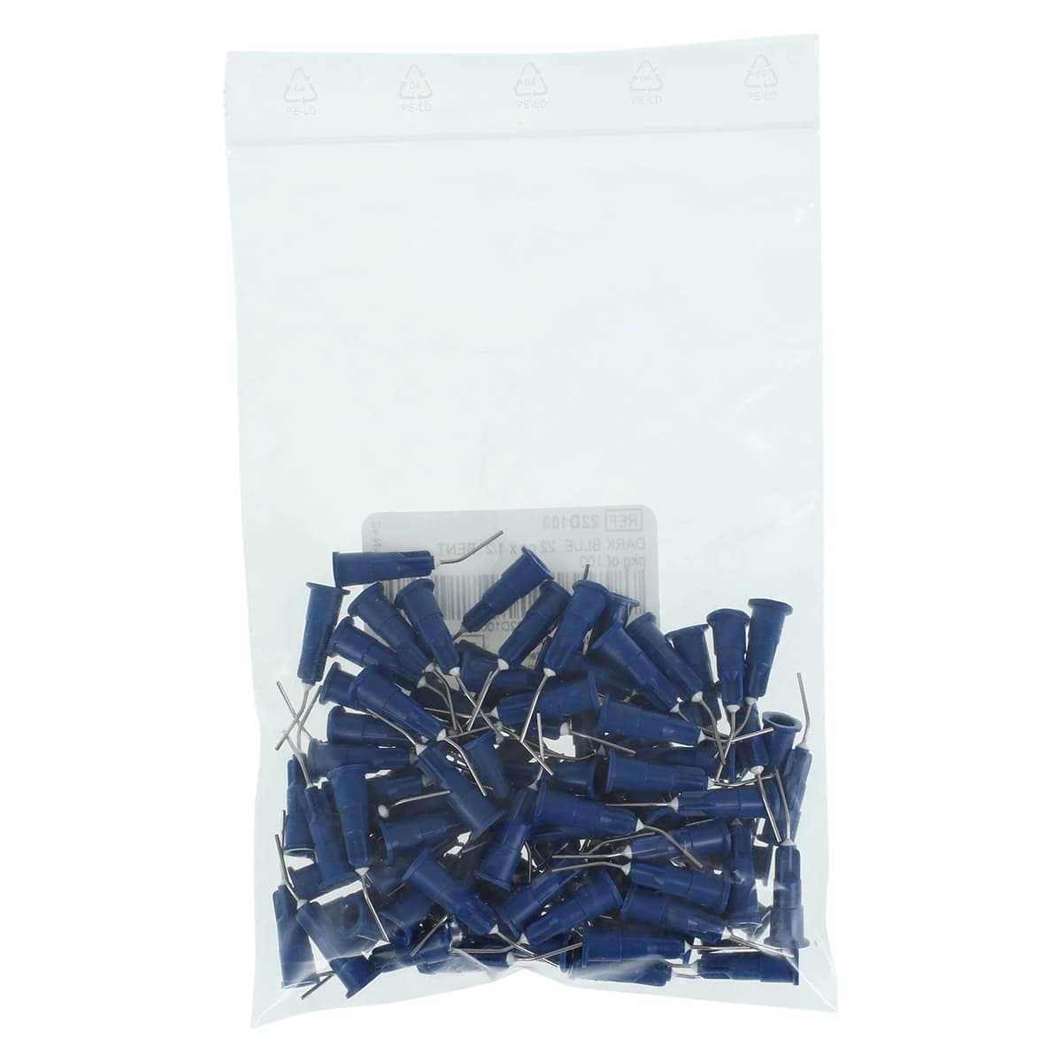 Pulpdent Multi-Cal Pre-Bent Applicator Tips, 22 Gauge x 1/2", Dark Blue, Luer Lock, 100/Pk, 22D100 thumbnail 4