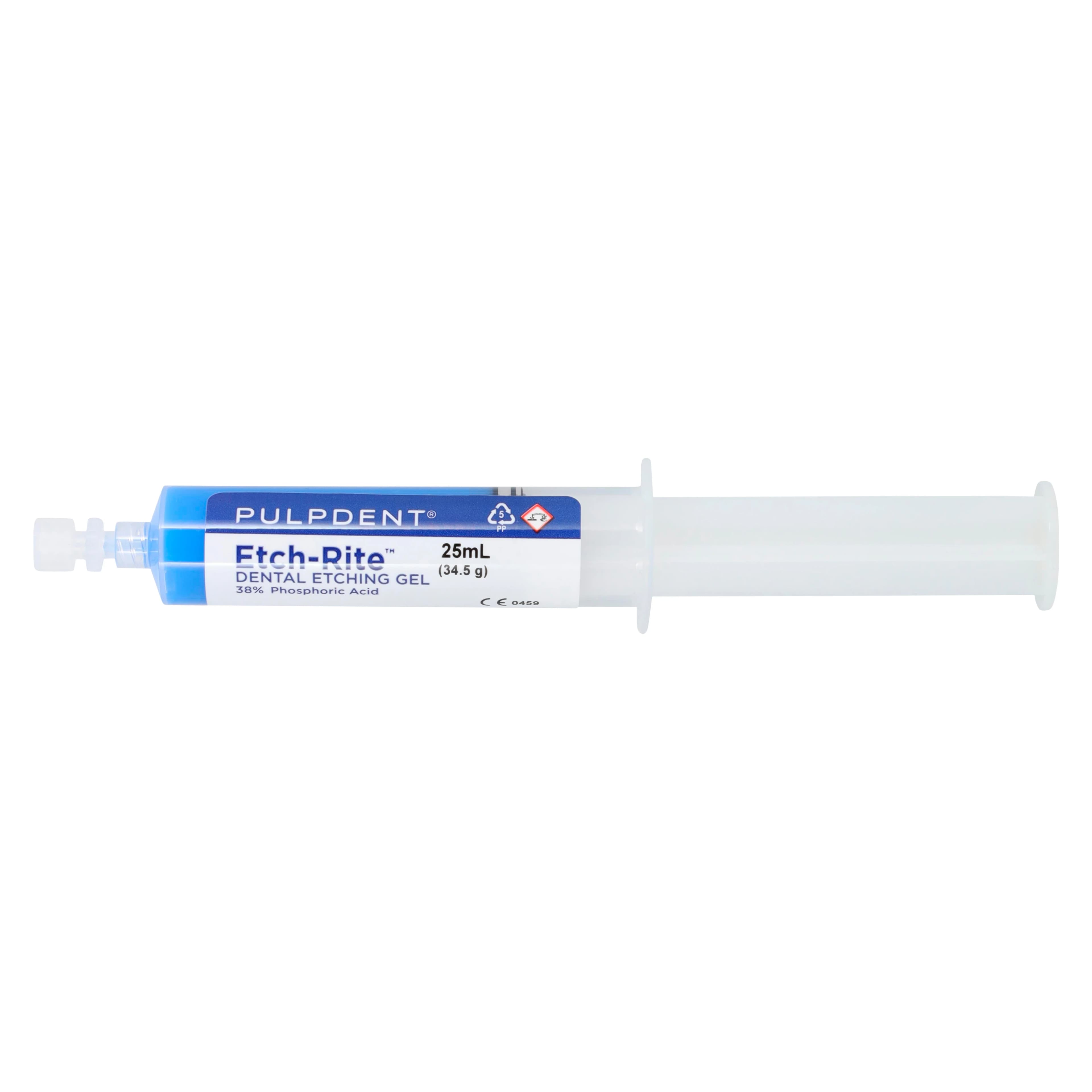 Pulpdent Etch-Rite 38% Phosphoric Acid Dental Etching Gel, Jumbo Syringe Refill, 2 x 25 mL, Blue, ET-50R thumbnail 2