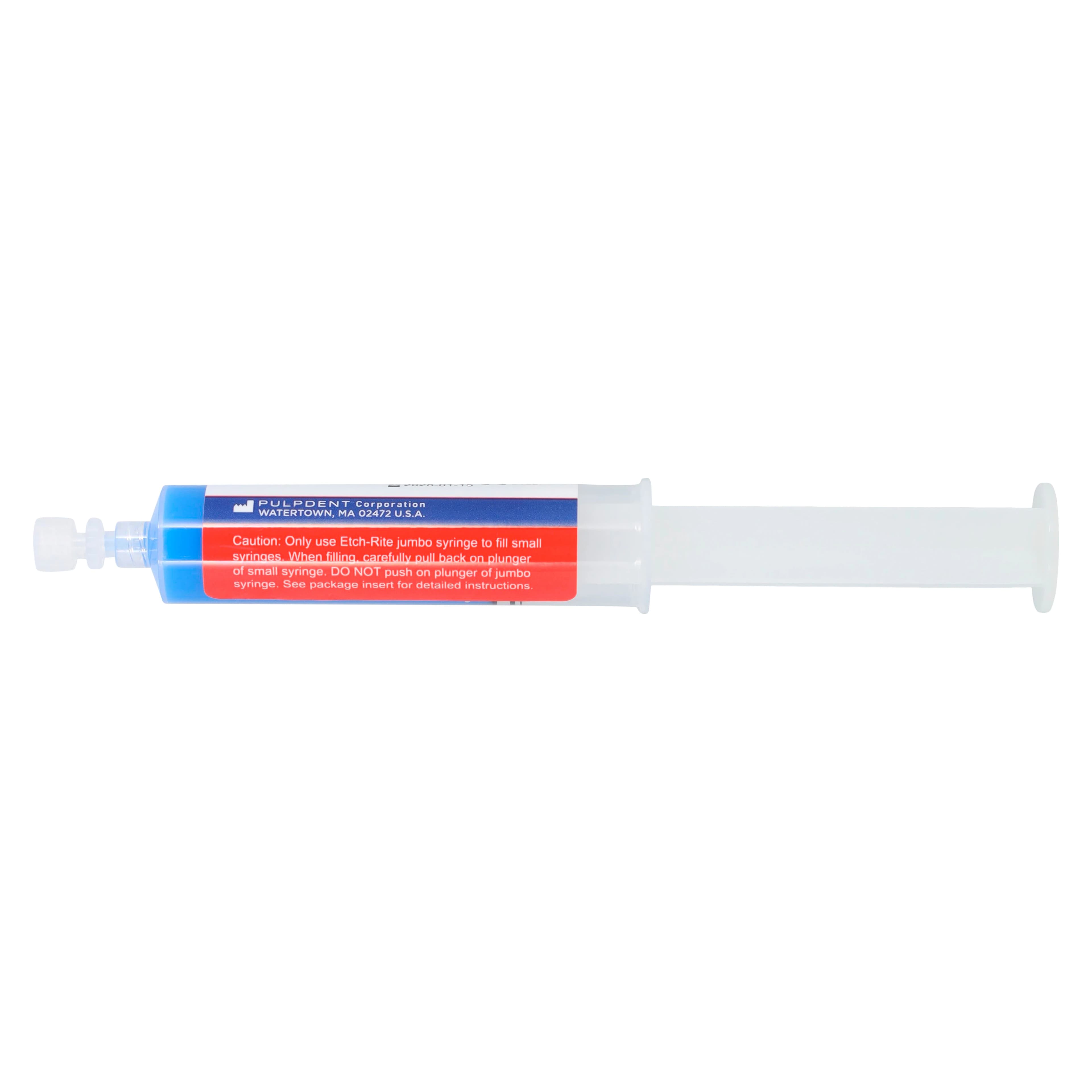 Pulpdent Etch-Rite 38% Phosphoric Acid Dental Etching Gel, Jumbo Syringe Refill, 2 x 25 mL, Blue, ET-50R thumbnail 3