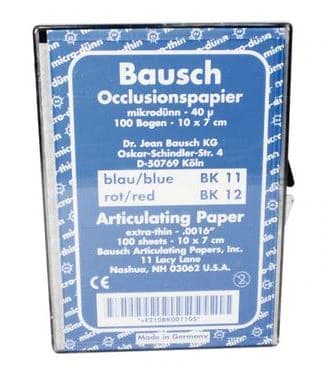 Bausch Arti-Check Articulating Paper Sheets, Micro-Thin 40 Microns, Blue, 100 mm x 70 mm (2.75" x 4"), 100 Sheets/Box, BK-11 - Arti-Check Articulating Paper Sheets, 100 x 70 mm, 40 microns, Blue, 100/Pk, BK11 - Image 1