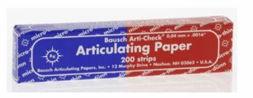 Bausch Arti-Check Micro-Thin Articulating Paper, Straight, 40 Microns, Red/Blue, 200 Strips/Booklet, BK-80 - Arti-Check Micro-Thin Articulating Paper, Straight, 40 microns, Red/Blue, 200/Pk, BK80 - Image 1