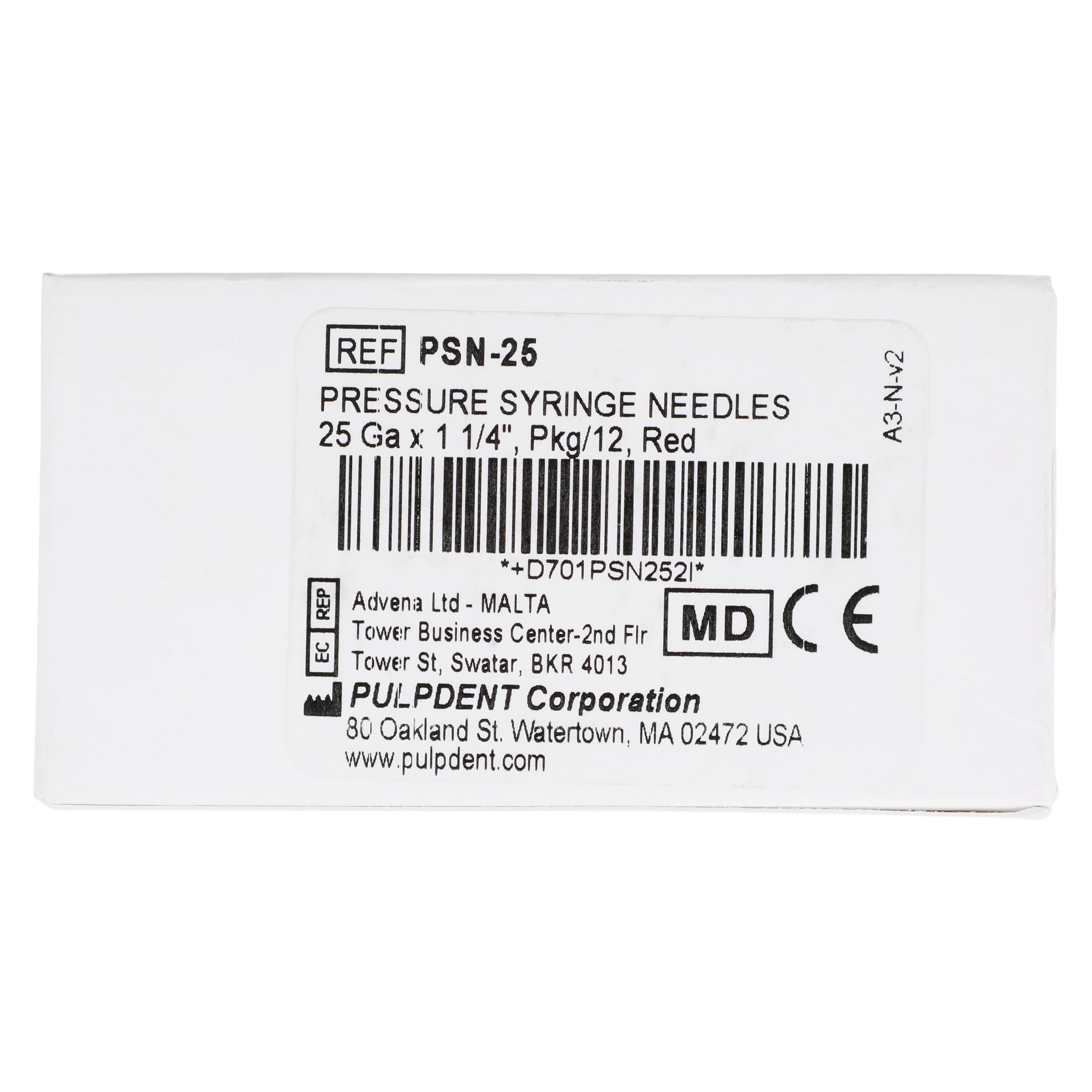Pulpdent TempCanal Pressure Syringe Needles, 25 Gauge x 1.25 in, Red, 12/Pk, PSN-25 thumbnail 2