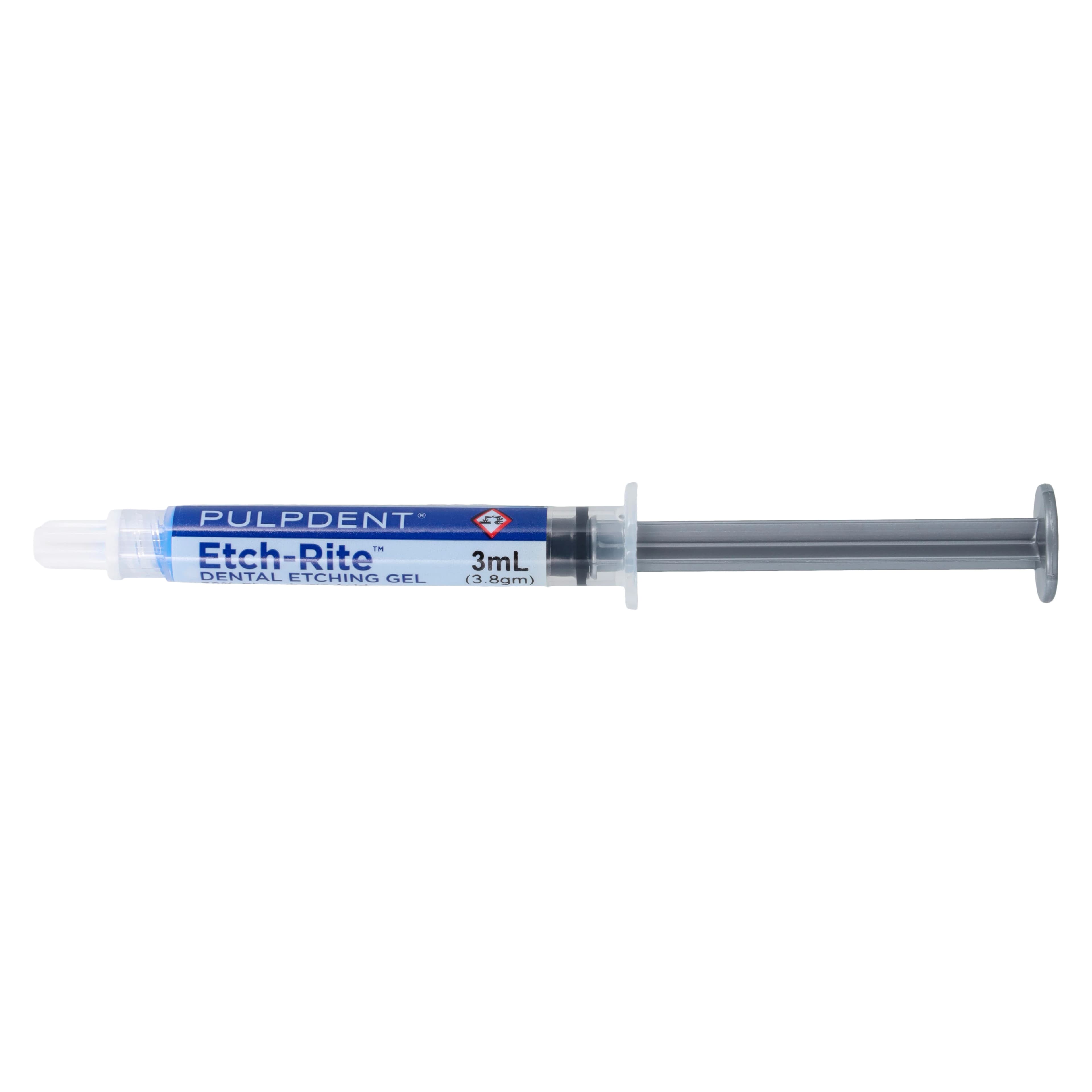 Pulpdent Etch-Rite Etch Gel Syringe, 38% Phosphoric Acid, Thixotropic, 3mL thumbnail 2