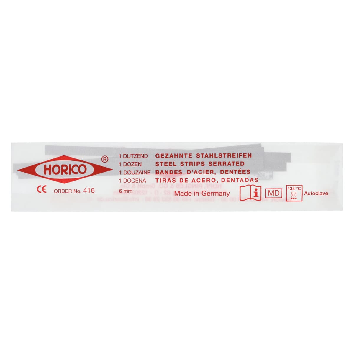 Horico Ribbon Saw Blades, 6mm, Stainless Steel, 12/Pkg - Horico Strip Ribbon Saw - Image 1