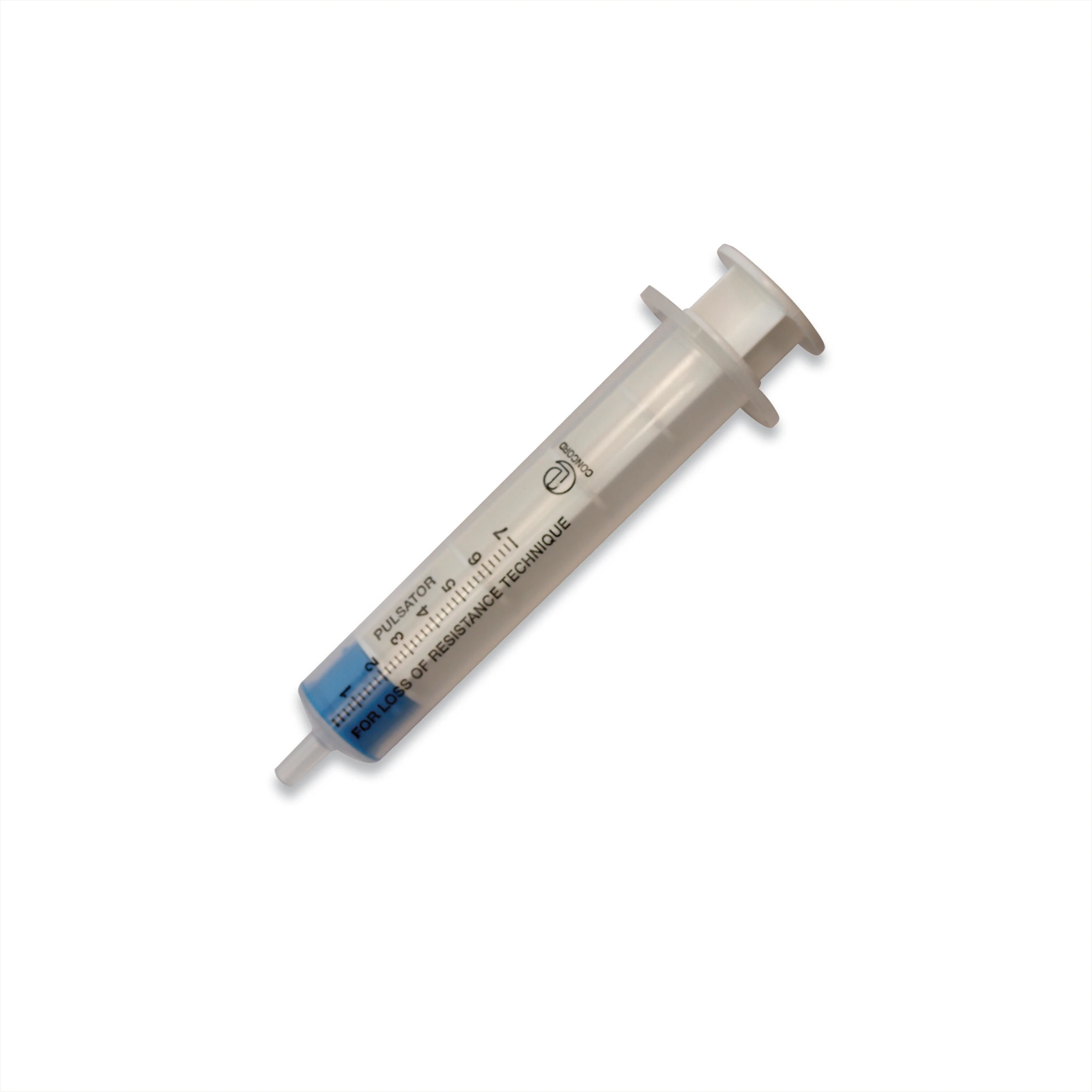 Portex Pulsator Loss of Resistance Syringe, 7cc, No Dead Space, Graduated, without Needle, Sterile, Disposable, 50/Case - Syringe LOR Plastic LL - Image 1