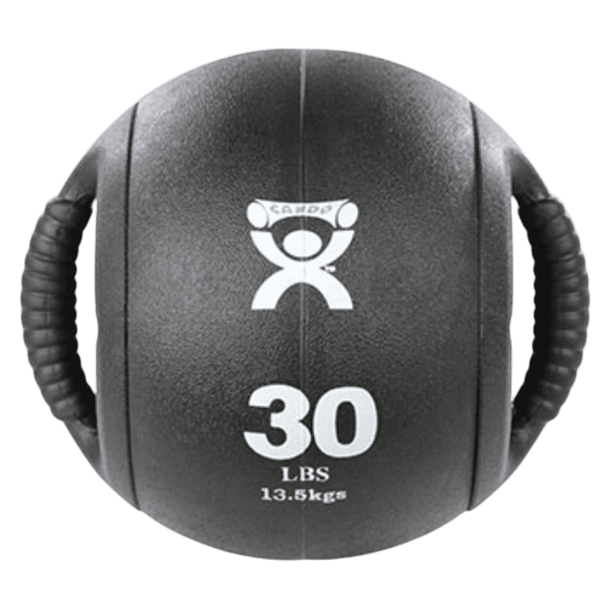 CanDo Dual Handle Medicine Ball, 9" Diameter, 30 lb, Black - Medicine Ball Dual Hndl Can-Do - Image 1