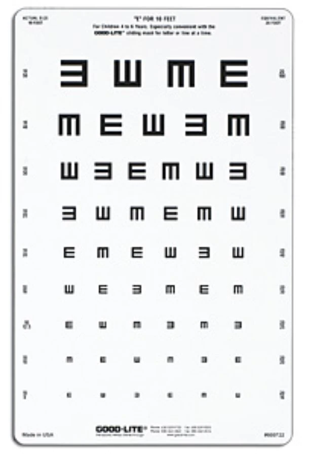 Good-Lite Illiterate Visual Acuity Chart, 10' Testing Distance - Visual Acuity Chart - Image 1