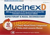 Mucinex D Expectorant Tablets, 60mg, 18/Box - Mucinex D Expectorant Tablets - Image 1
