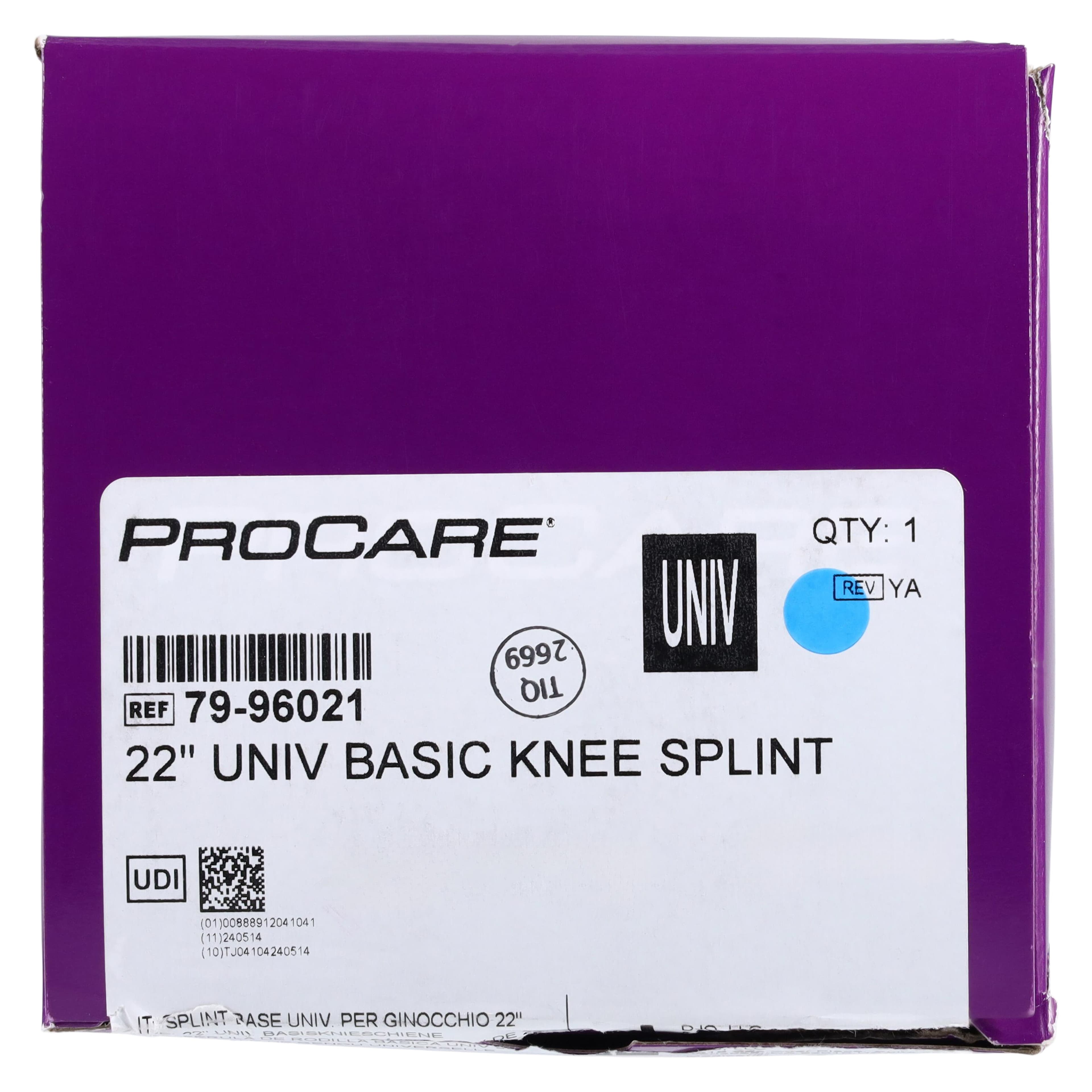 Procare Quick-Fit Basic Stabilizing Splint Knee, Adult, Foam, 22" Length, One Size, Black thumbnail 7