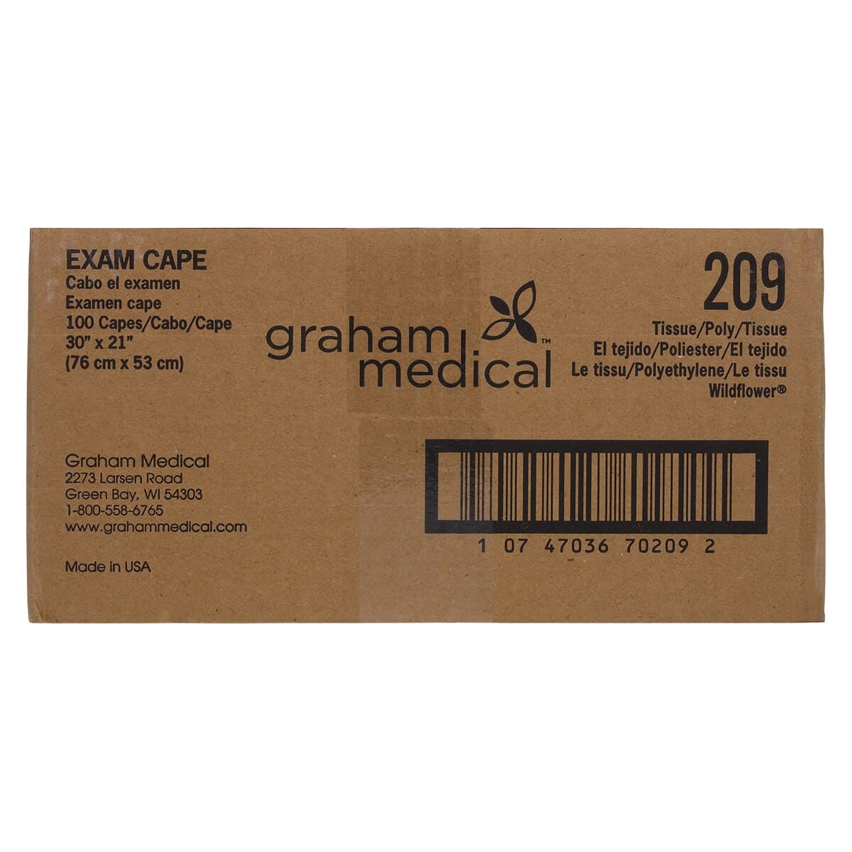 Graham Medical Fabri-Soft Exam Cape, Disposable, 30 in x 21 in, Wildflower, 100/Case thumbnail 3
