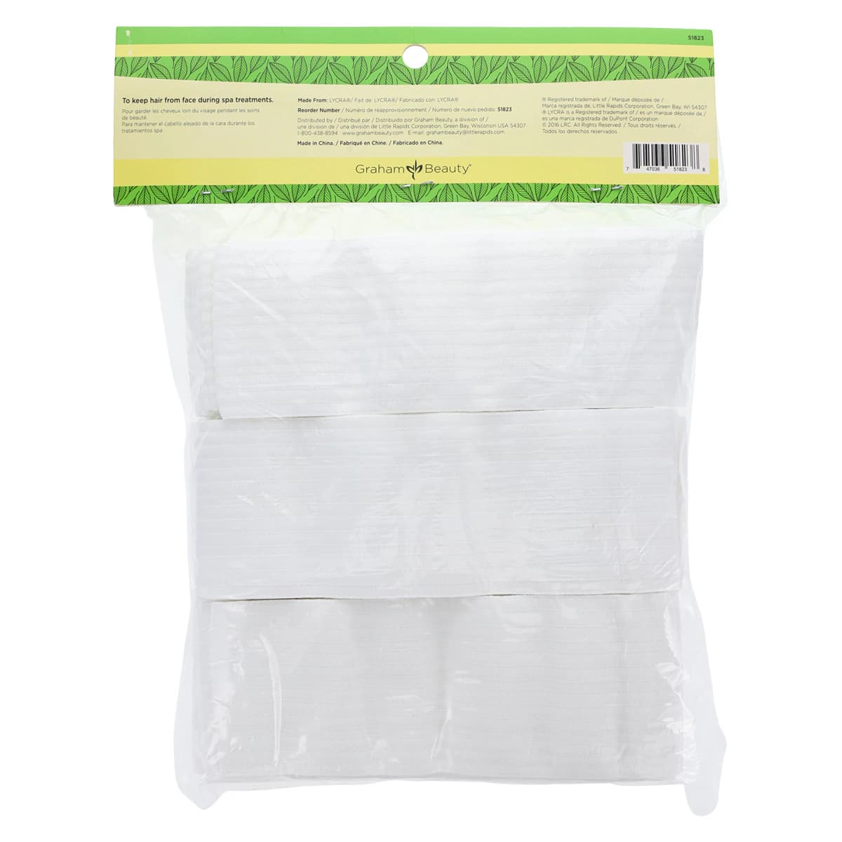 SpaEssentials Disposable Spa Headband, Lycra, White, One Size, 48/Package thumbnail 2