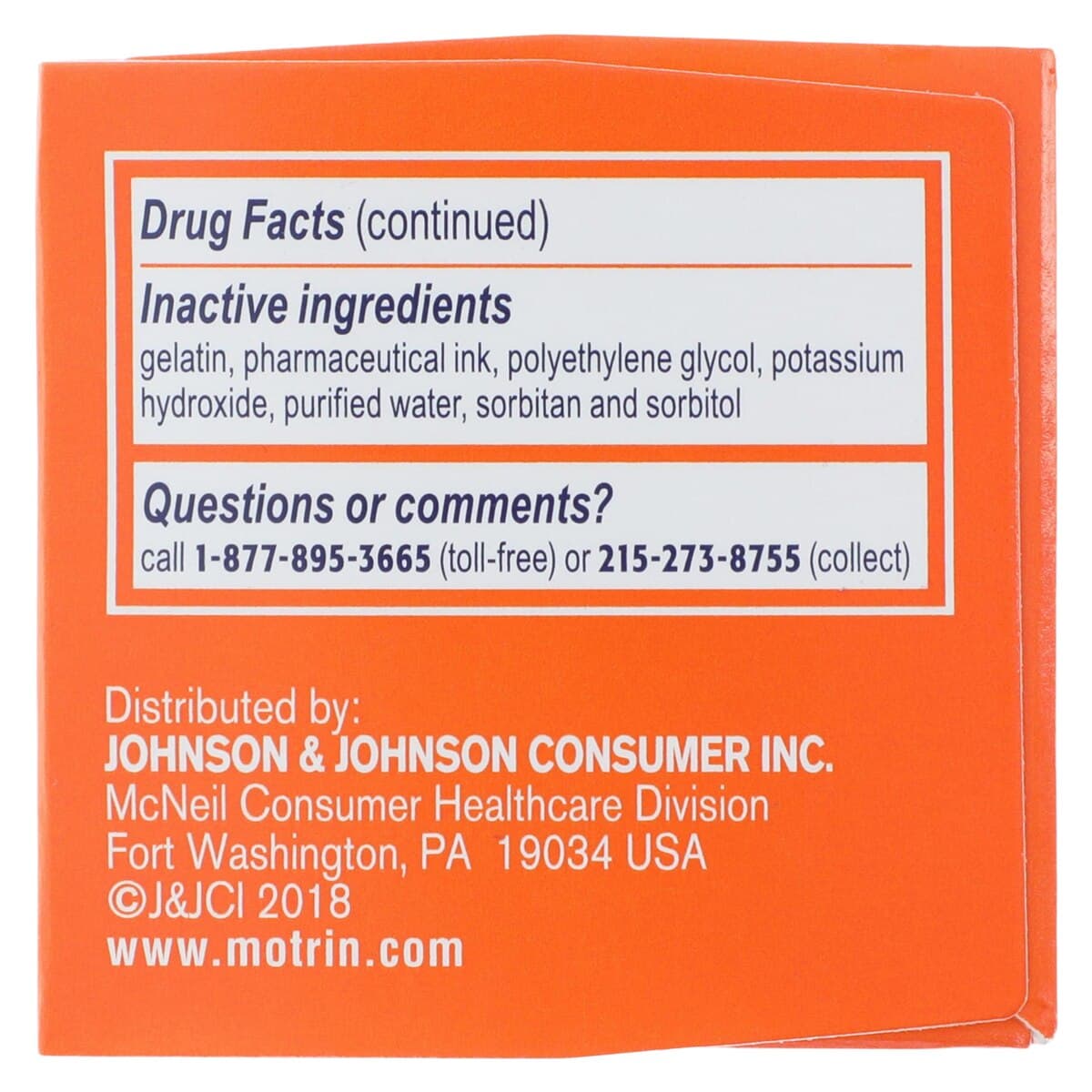 Motrin IB Liquid Gel Capsules, 200 mg, 80/Bottle thumbnail 5