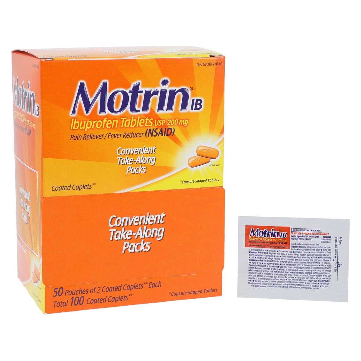 Motrin IB Tablets, 200mg, NSAID, 50x2/Box thumbnail 2