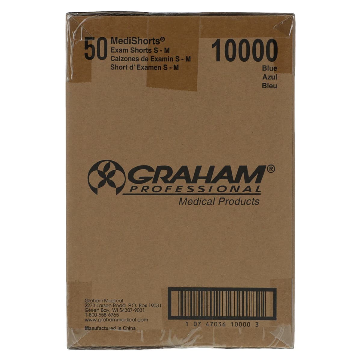 Graham Medical MediShorts Disposable Exam Shorts, Small/Medium (18-44 in), Blue, 50/Case thumbnail 3