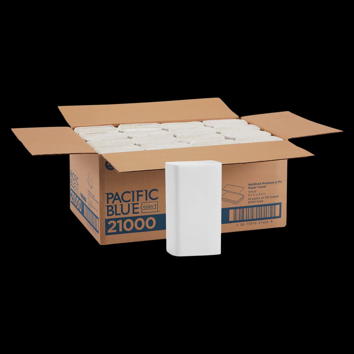 Georgia-Pacific Signature Multifold 2-Ply Premium Paper Towels, White, 9.2" x 9.4", 2000/Case (16 packs of 125) - Signature 2-Ply Premium Multifold Paper Towels. White 9.2" x 9.4", Soft - Image 1