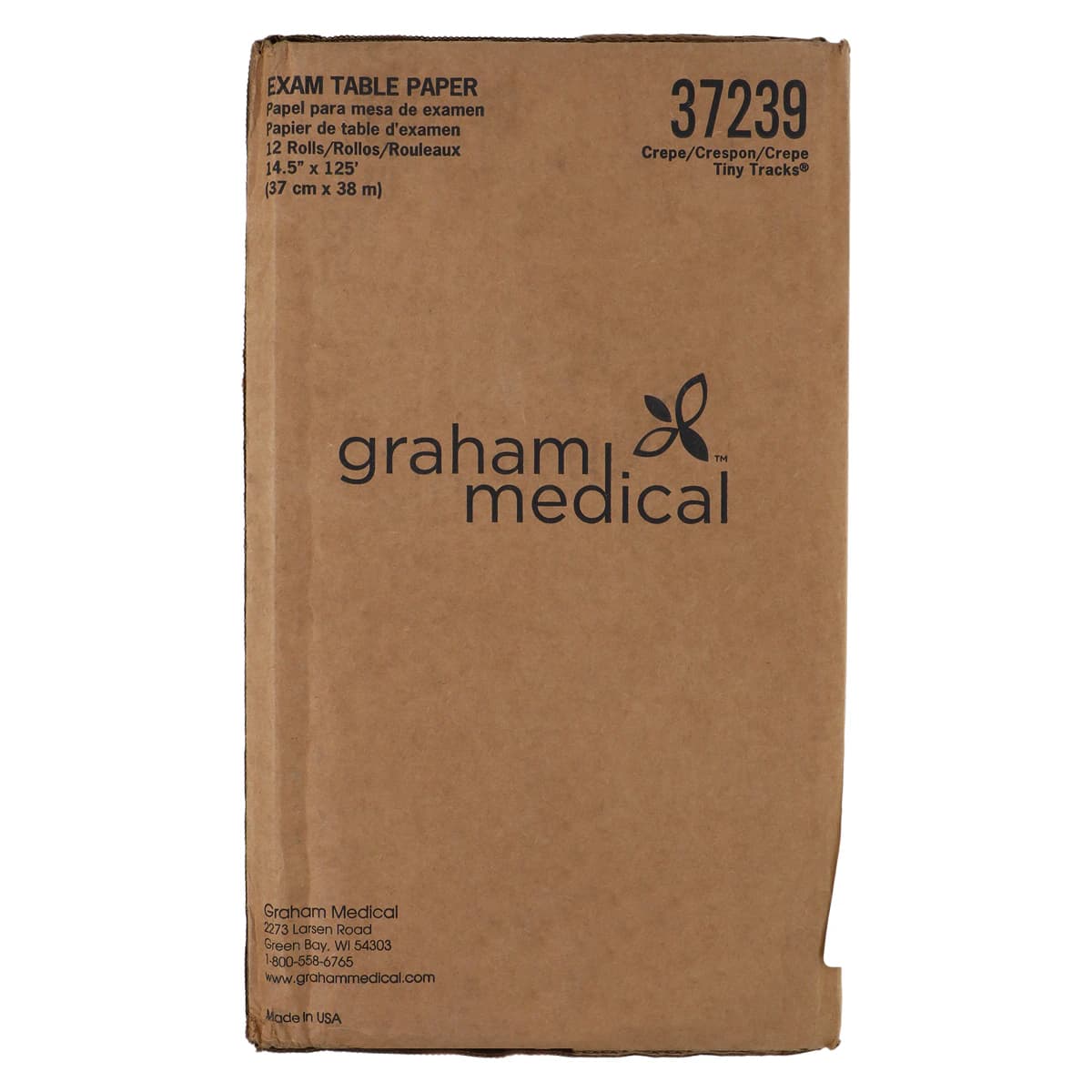 Graham Medical Table Paper Crepe Tiny Tracks, 14.5 in x 125 Feet, Non-Sterile, Latex-Free, 12 Rolls/Case thumbnail 3