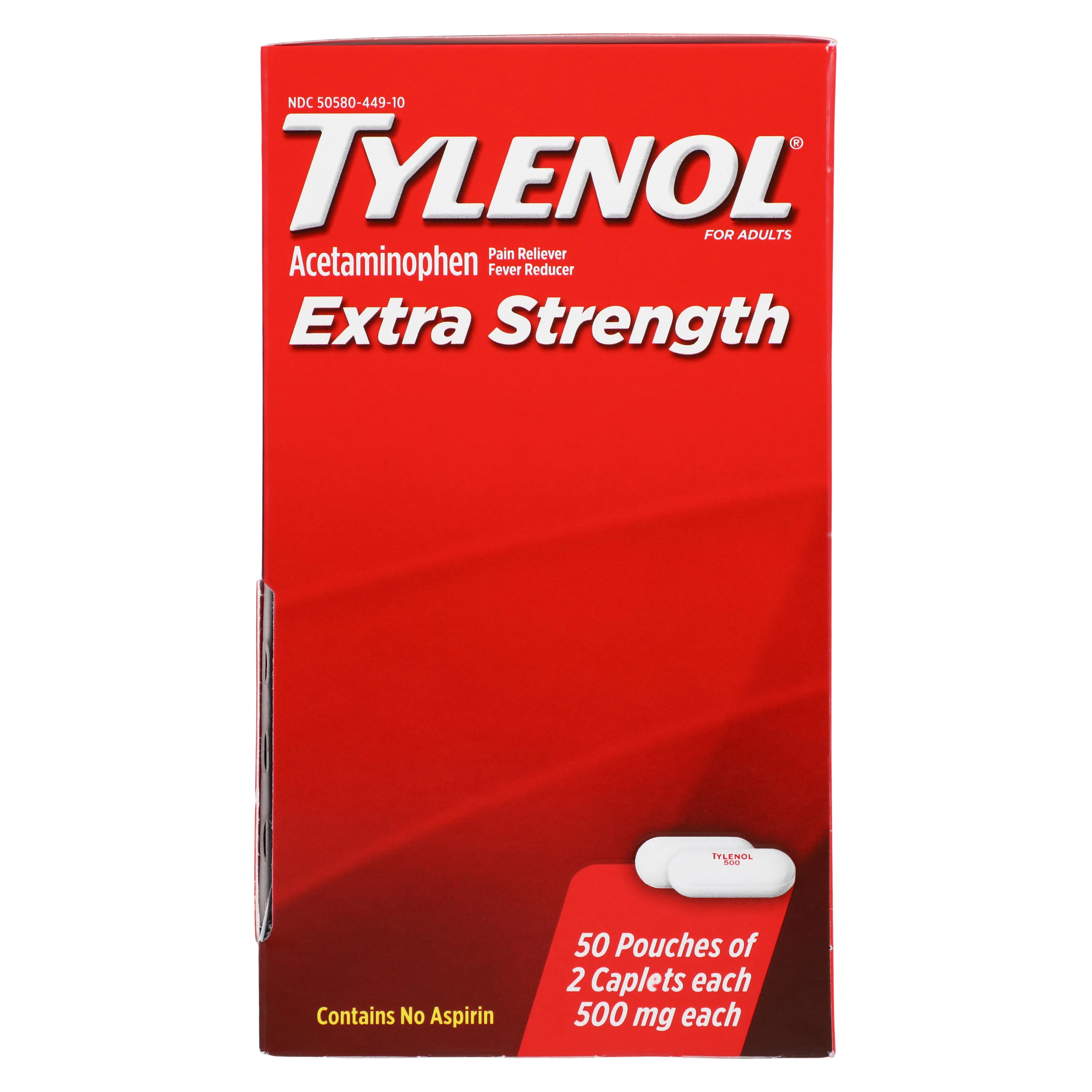 Tylenol Extra Strength Caplets, 500mg, Pain Reliever/Fever Reducer, 50x2/Box, Industrial Pack thumbnail 6